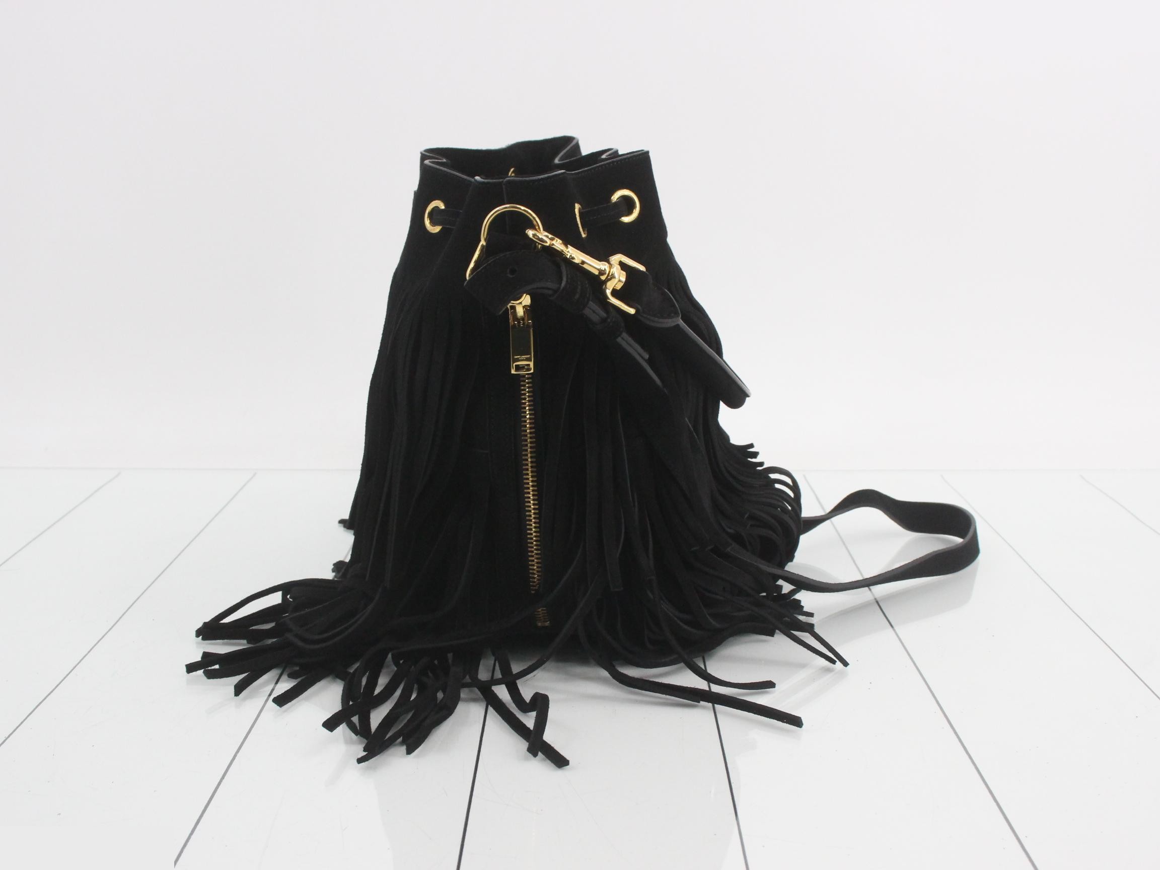 Fringe suede leather shoulder bag — view 4