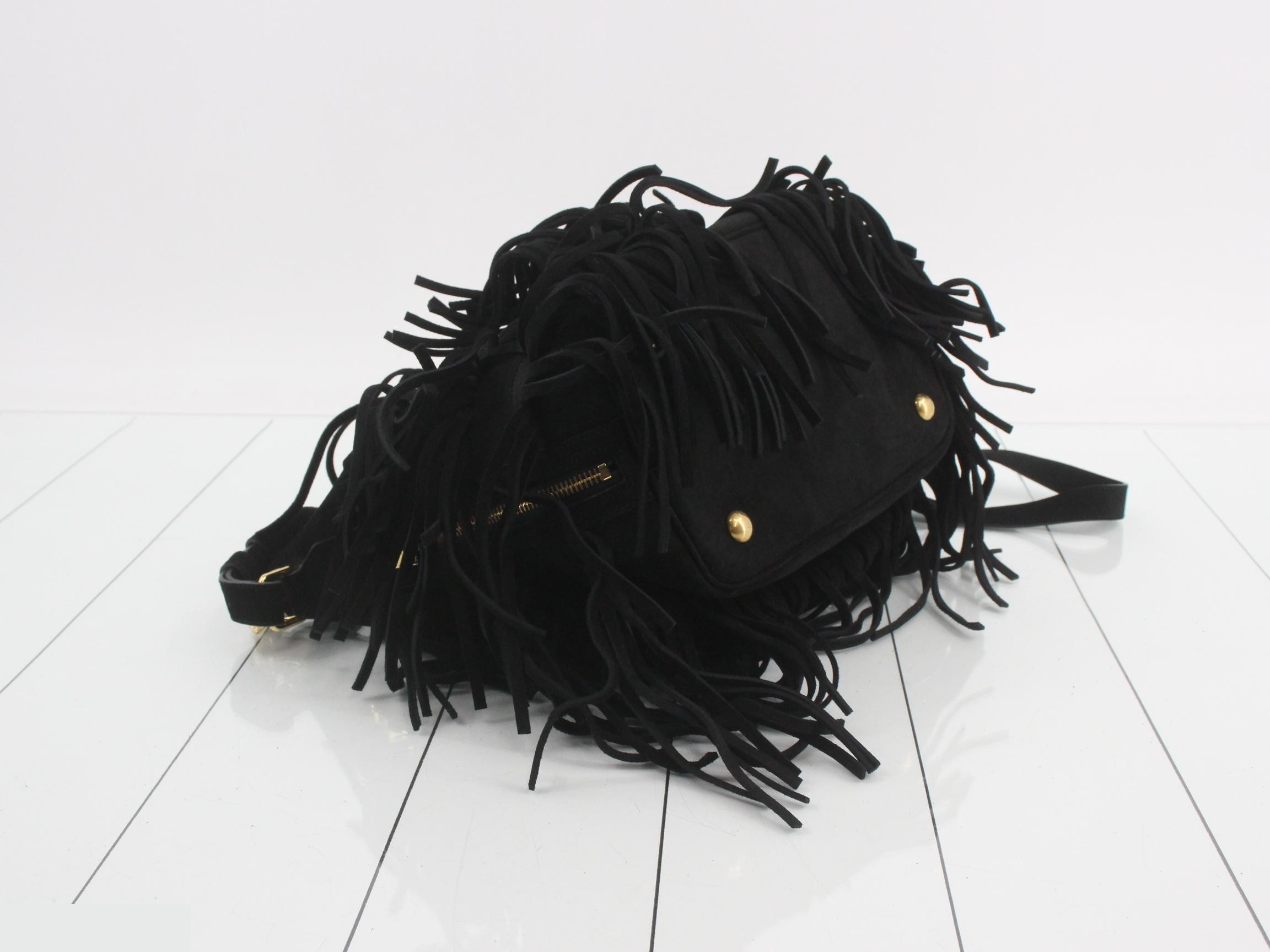 Fringe suede leather shoulder bag — view 5