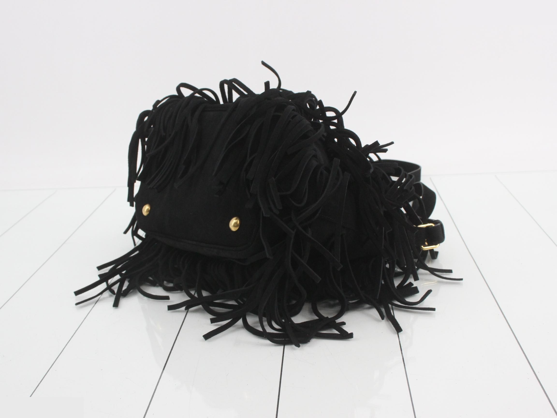 Fringe suede leather shoulder bag — view 6