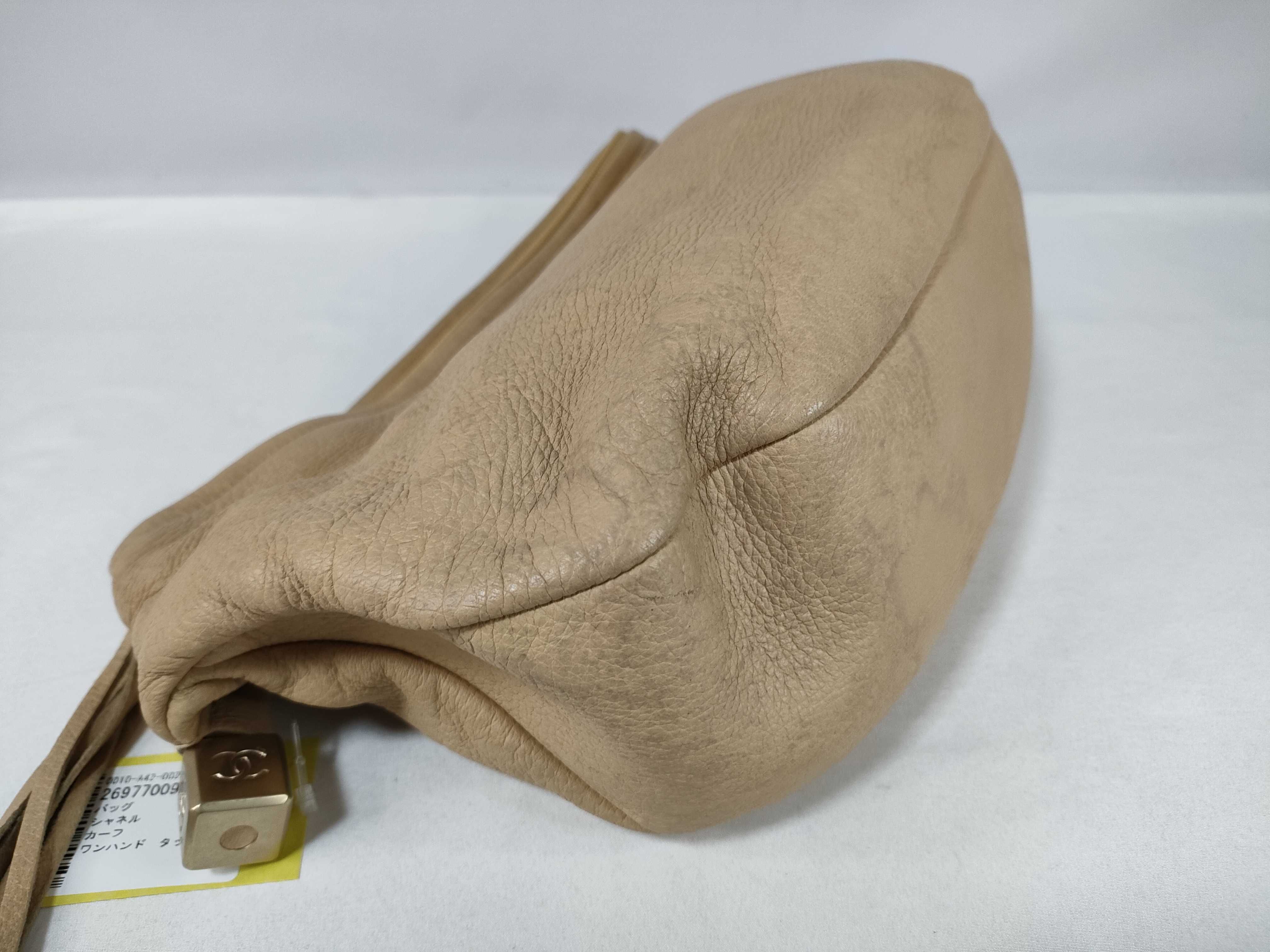 Calfskin One-Handle Tassel Handbag — view 7