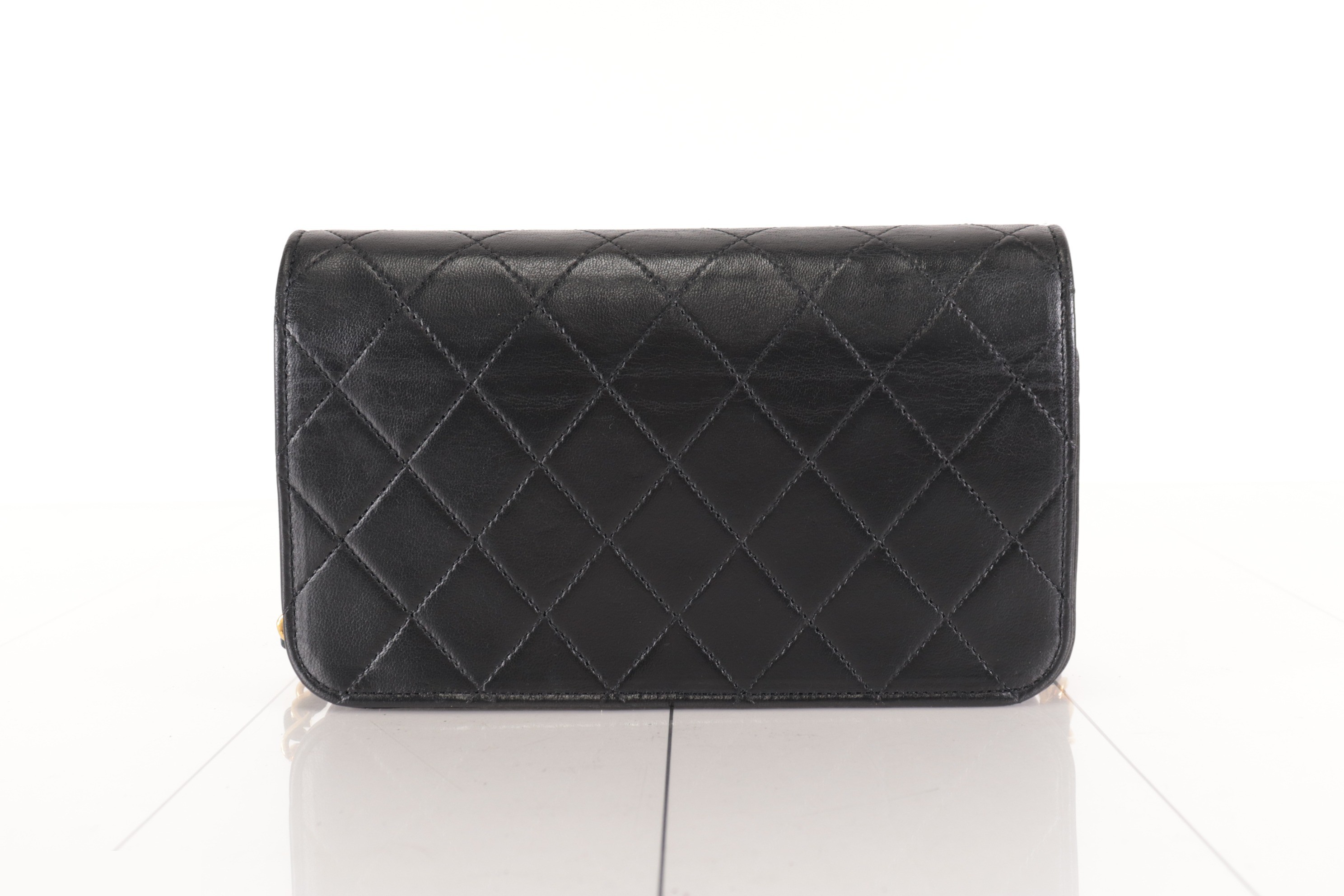 Full flap lambskin mini chain shoulder bag — view 2