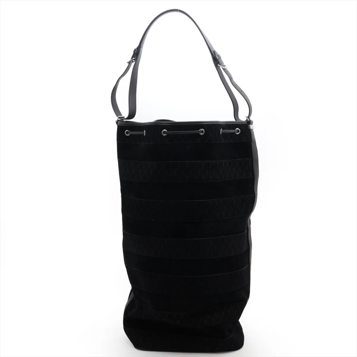 Suede Shoulder Bag, Black, 668581 — view 2