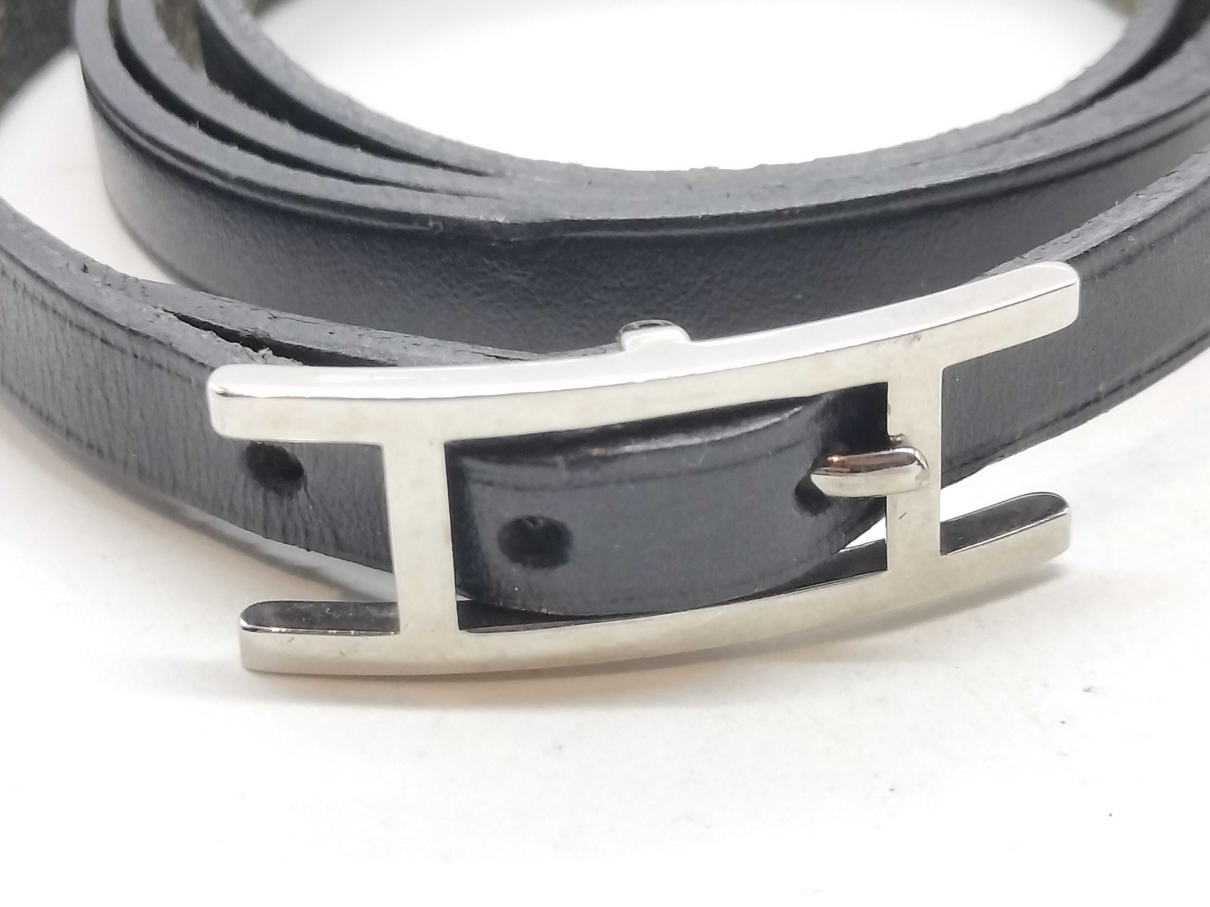 Be Api Bracelet, Black Leather, Silver Hardware, Bracelet/Bangle — view 4