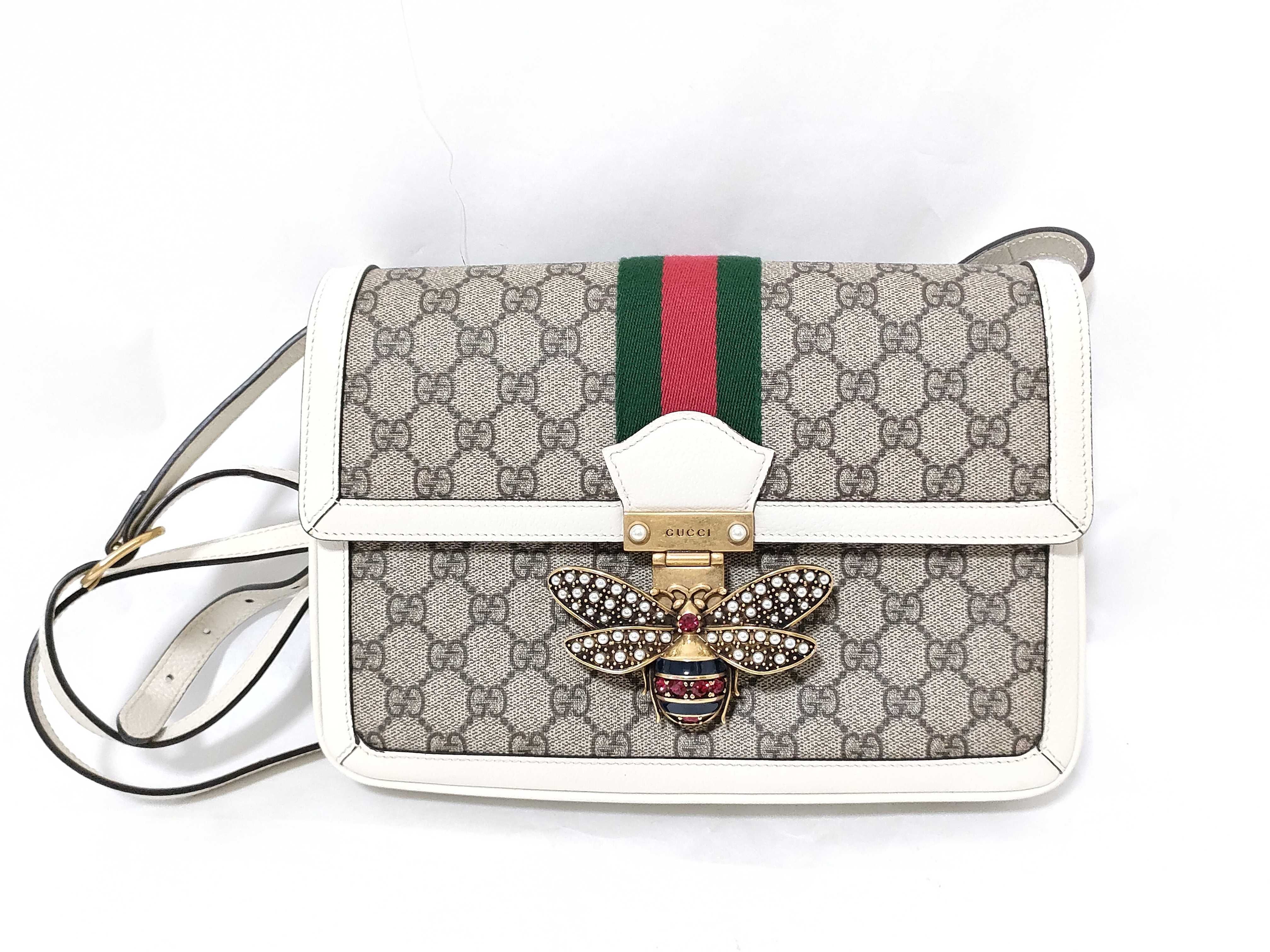 GG Supreme 524356 Bee Queen Shoulder Bag