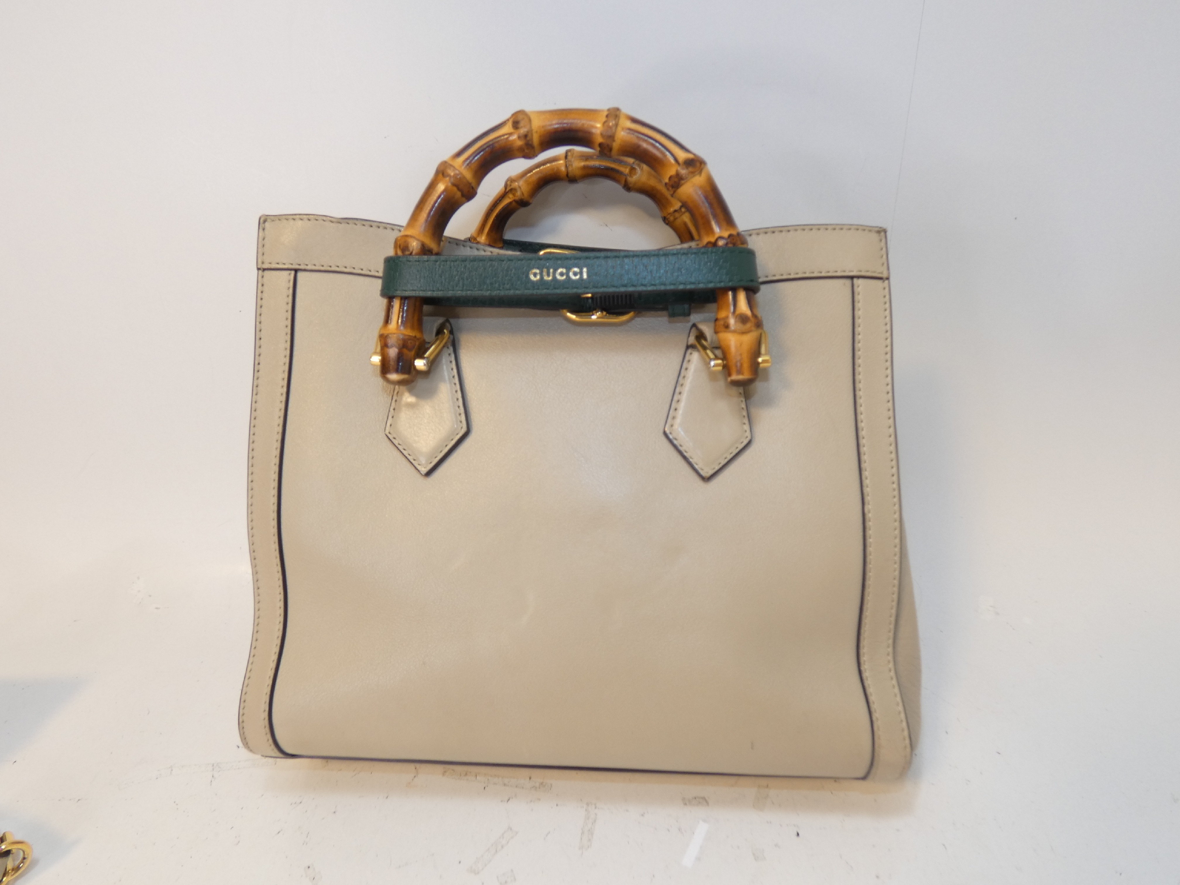2-way Diana Leather Bamboo Shoulder Handbag — view 2