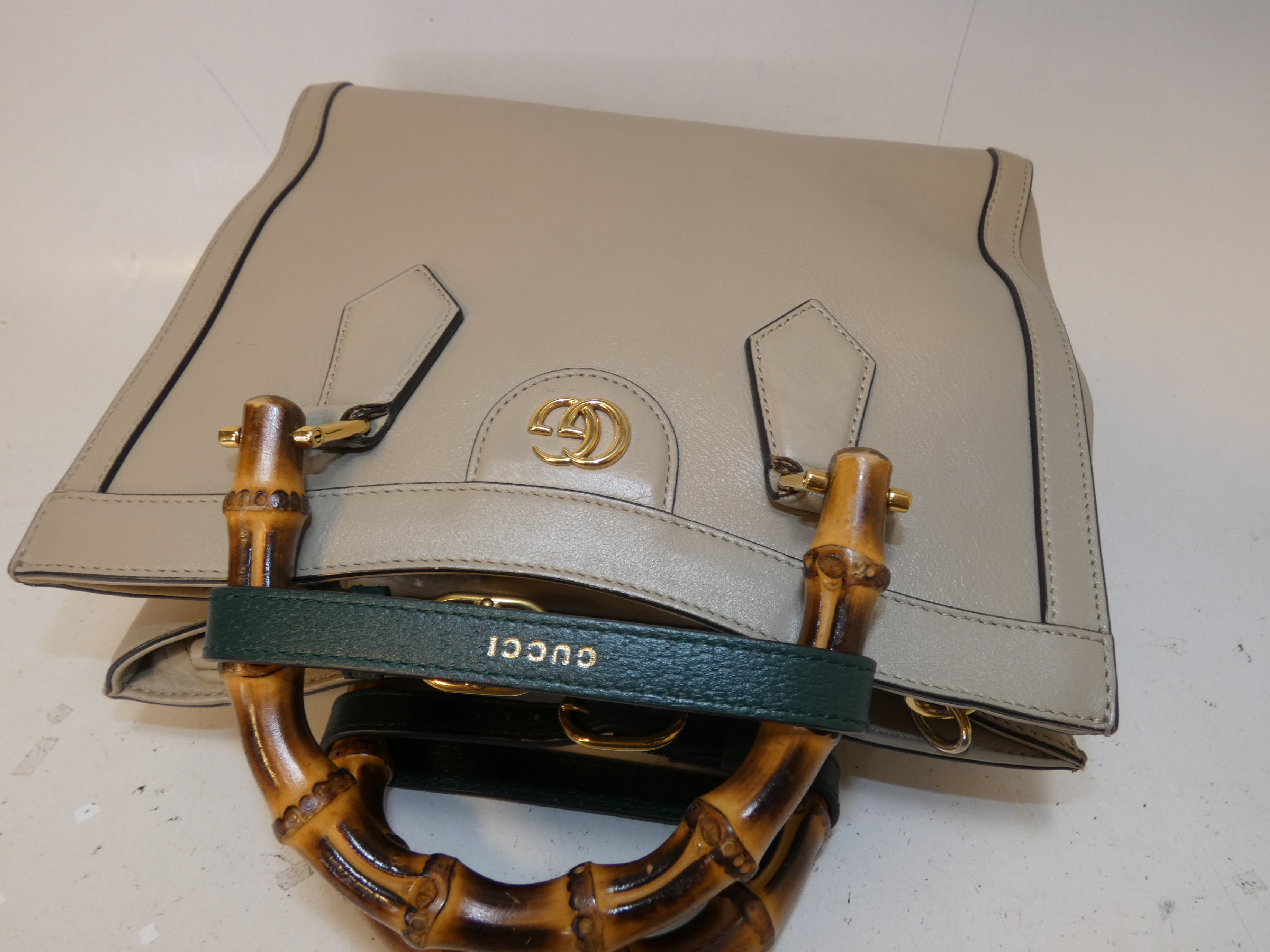 2-way Diana Leather Bamboo Shoulder Handbag — view 3