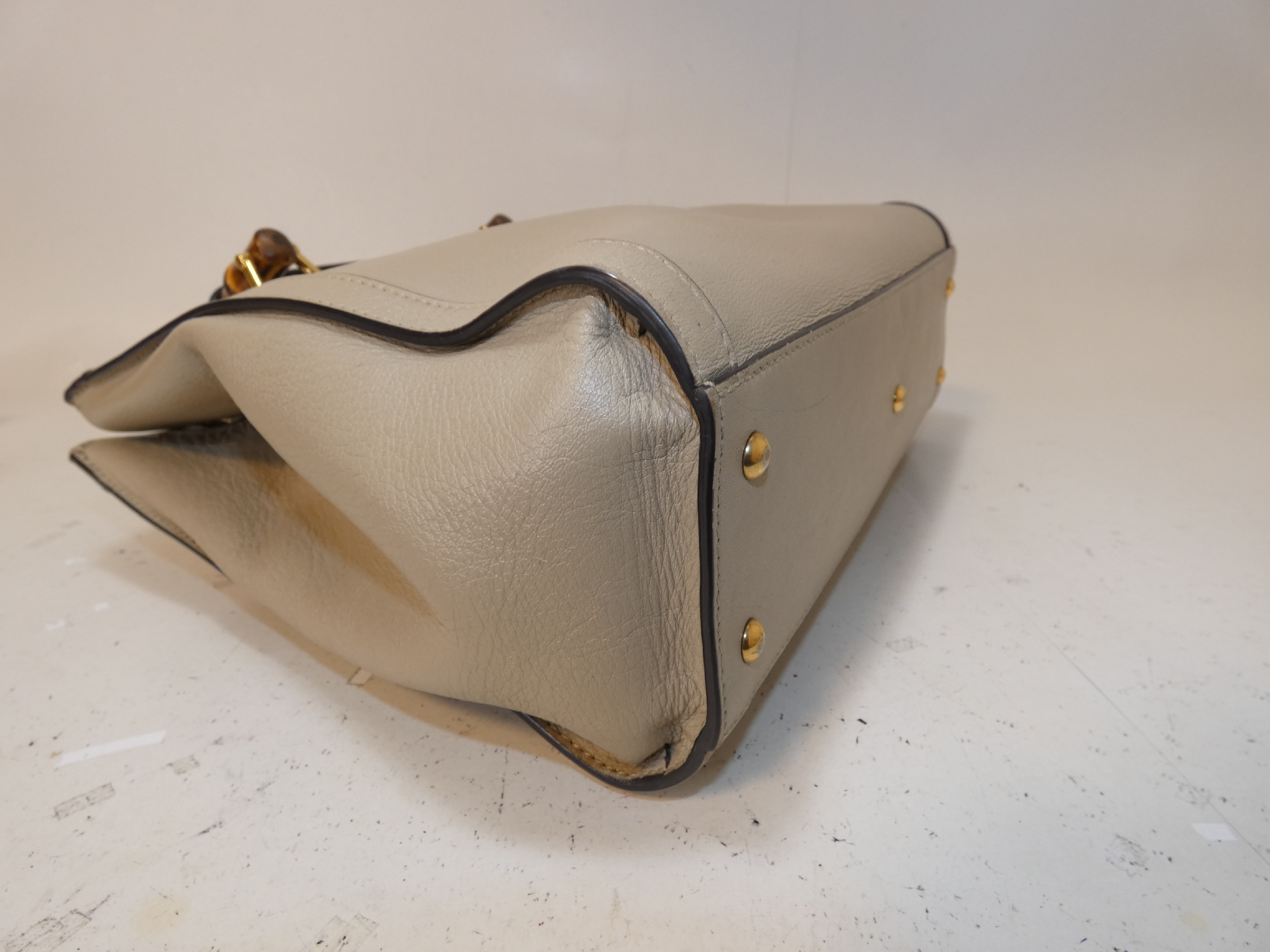 2-way Diana Leather Bamboo Shoulder Handbag — view 6