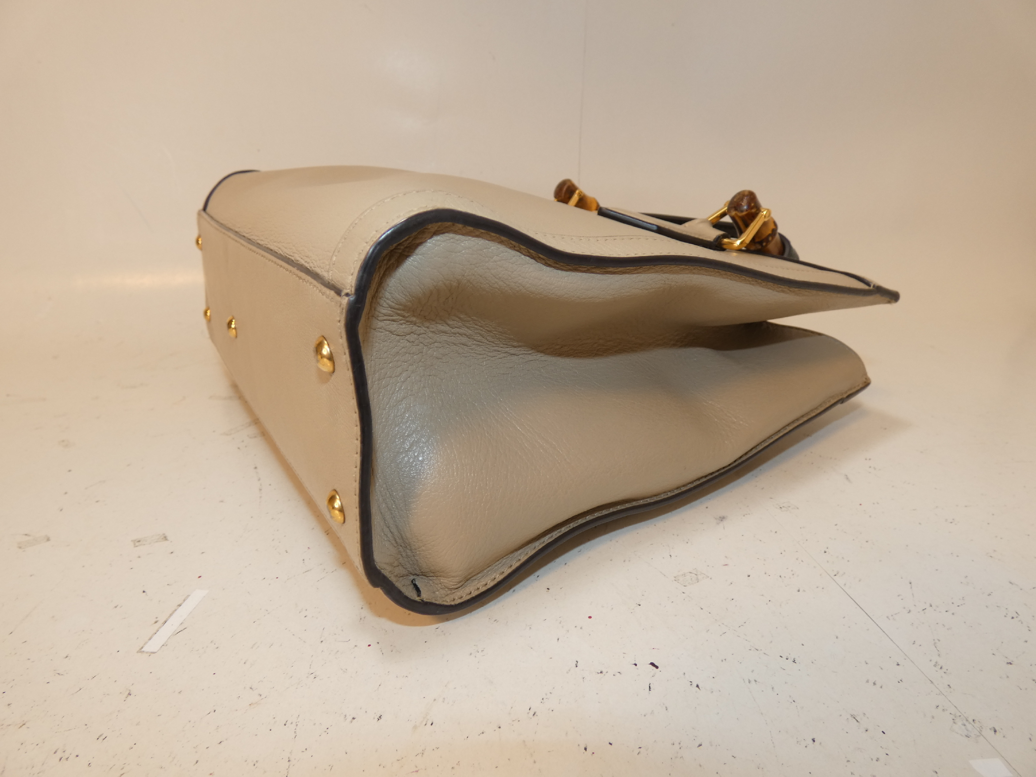 2-way Diana Leather Bamboo Shoulder Handbag — view 7