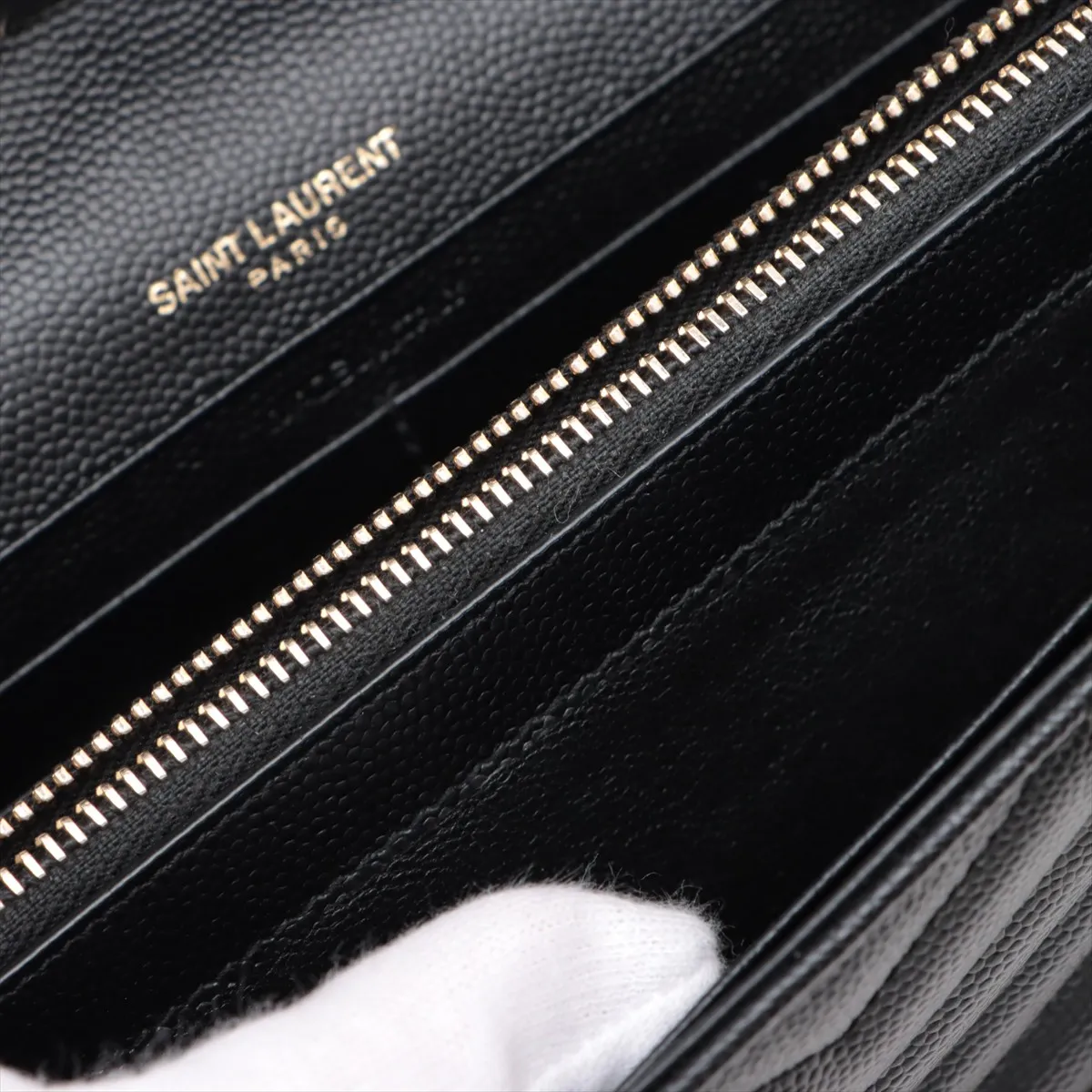 Cassandra Leather Chain Wallet, Black — view 12