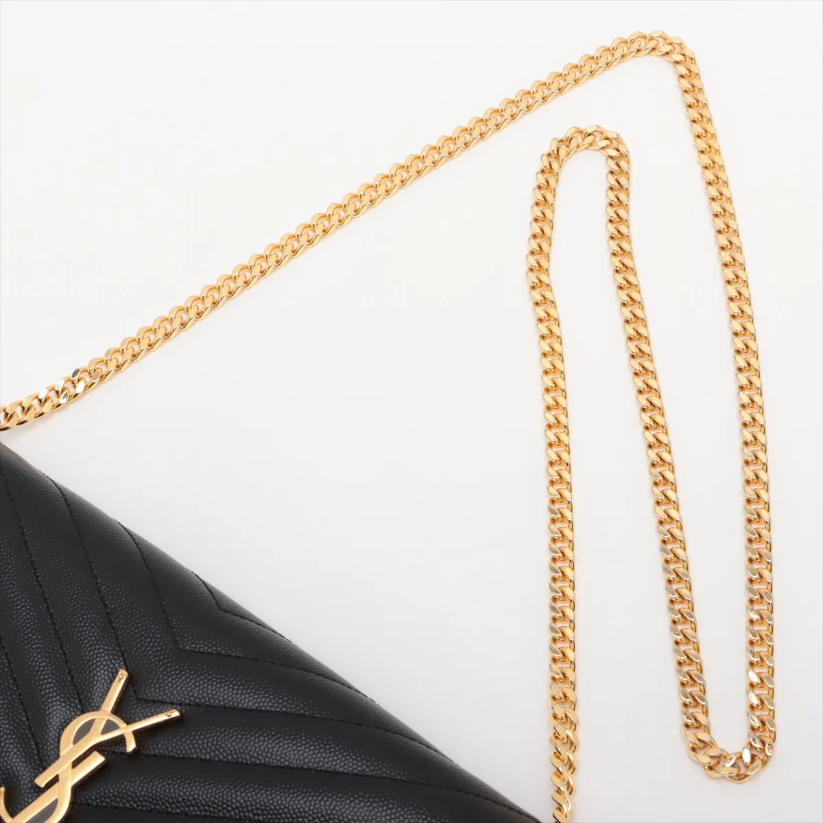 Cassandra Leather Chain Wallet, Black — view 5