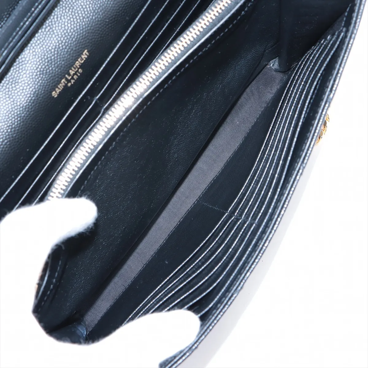 Cassandra Leather Chain Wallet, Black — view 7