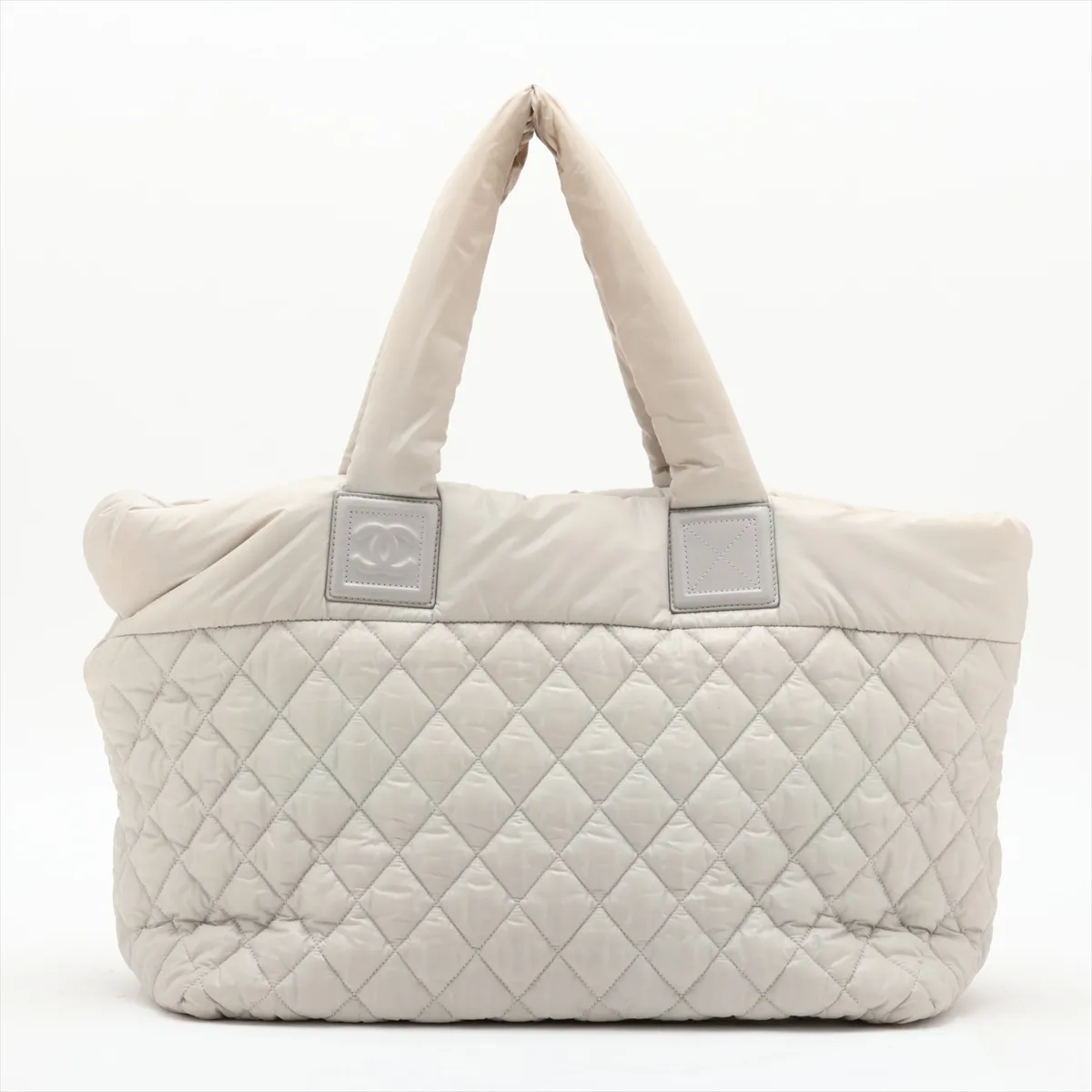 Coco Cocoon Nylon x Leather Tote Bag, Gray, Silver Hardware, 13938131, Serial Number 13 — view 2