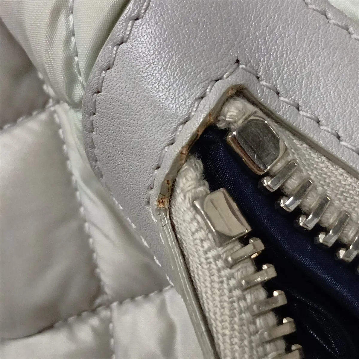 Coco Cocoon Nylon x Leather Tote Bag, Gray, Silver Hardware, 13938131, Serial Number 13 — view 12