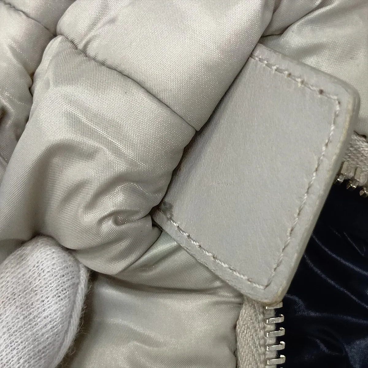 Coco Cocoon Nylon x Leather Tote Bag, Gray, Silver Hardware, 13938131, Serial Number 13 — view 14