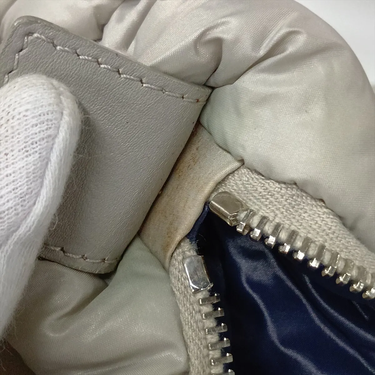 Coco Cocoon Nylon x Leather Tote Bag, Gray, Silver Hardware, 13938131, Serial Number 13 — view 15
