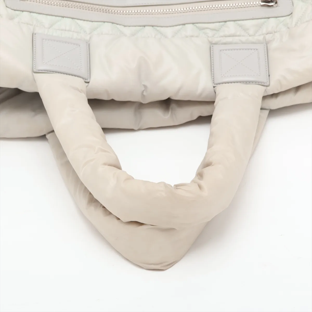 Coco Cocoon Nylon x Leather Tote Bag, Gray, Silver Hardware, 13938131, Serial Number 13 — view 5