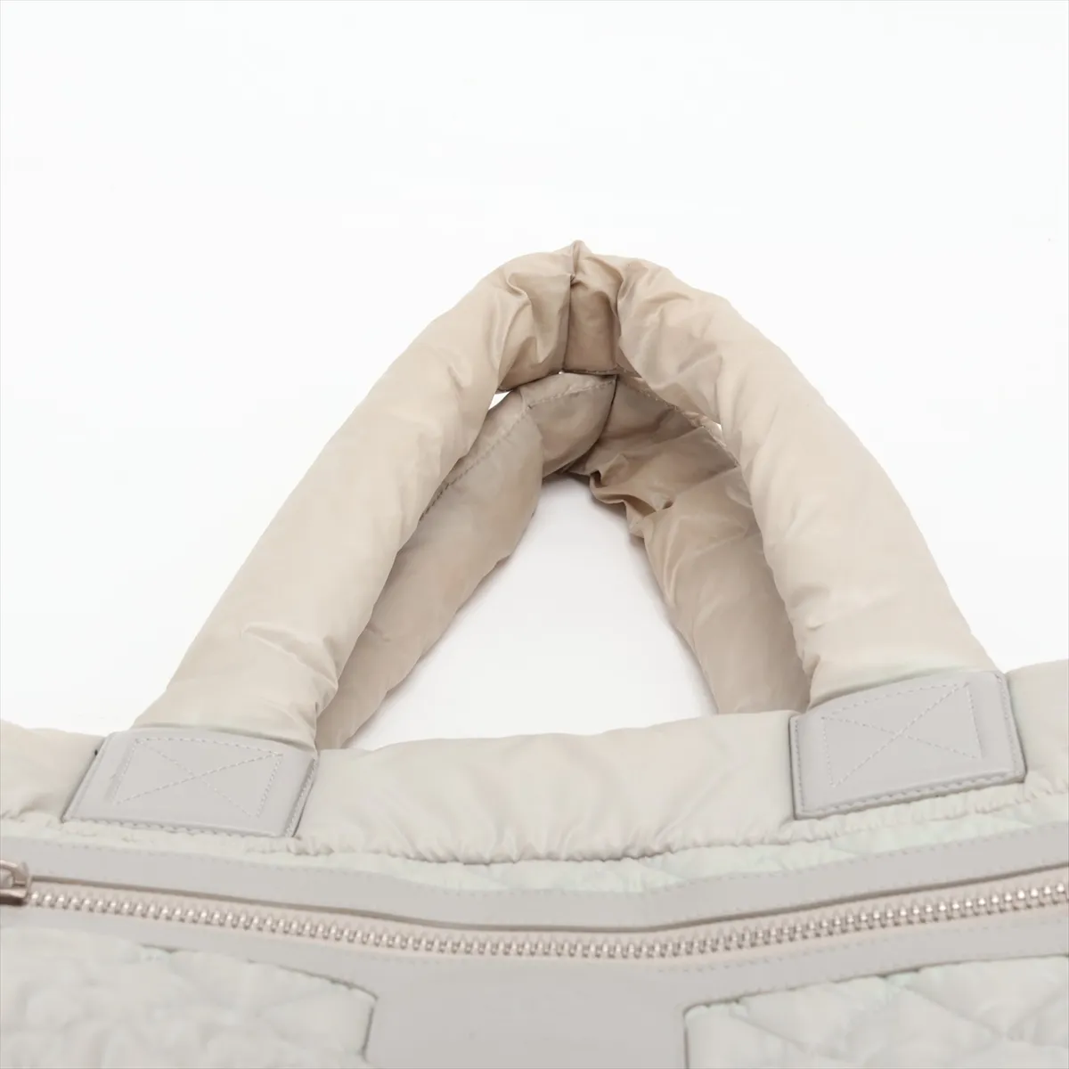 Coco Cocoon Nylon x Leather Tote Bag, Gray, Silver Hardware, 13938131, Serial Number 13 — view 6
