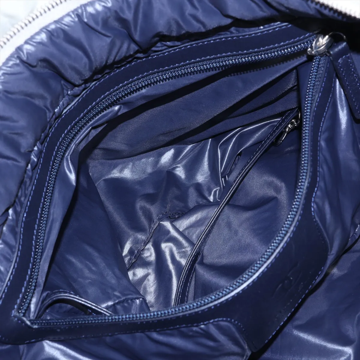 Coco Cocoon Nylon x Leather Tote Bag, Gray, Silver Hardware, 13938131, Serial Number 13 — view 8
