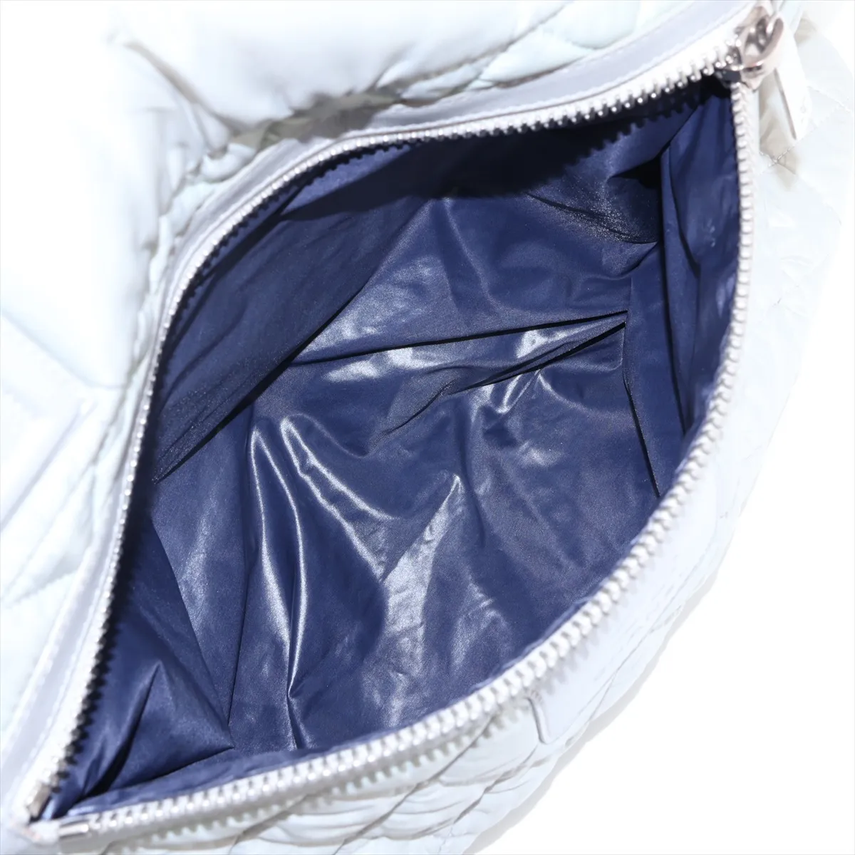 Coco Cocoon Nylon x Leather Tote Bag, Gray, Silver Hardware, 13938131, Serial Number 13 — view 9