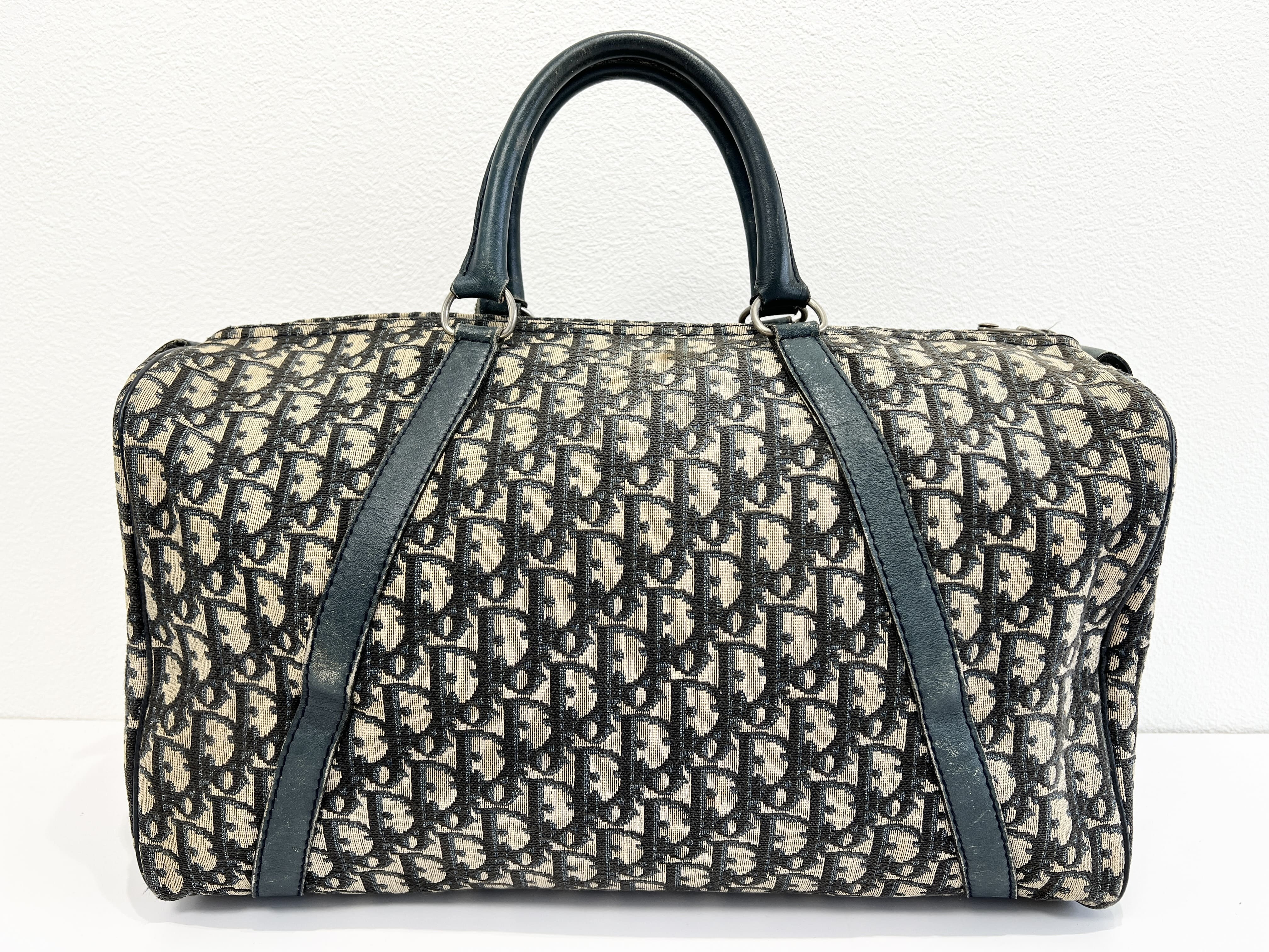 Trotter Oblique Canvas Leather Handbag Boston Bag — view 2