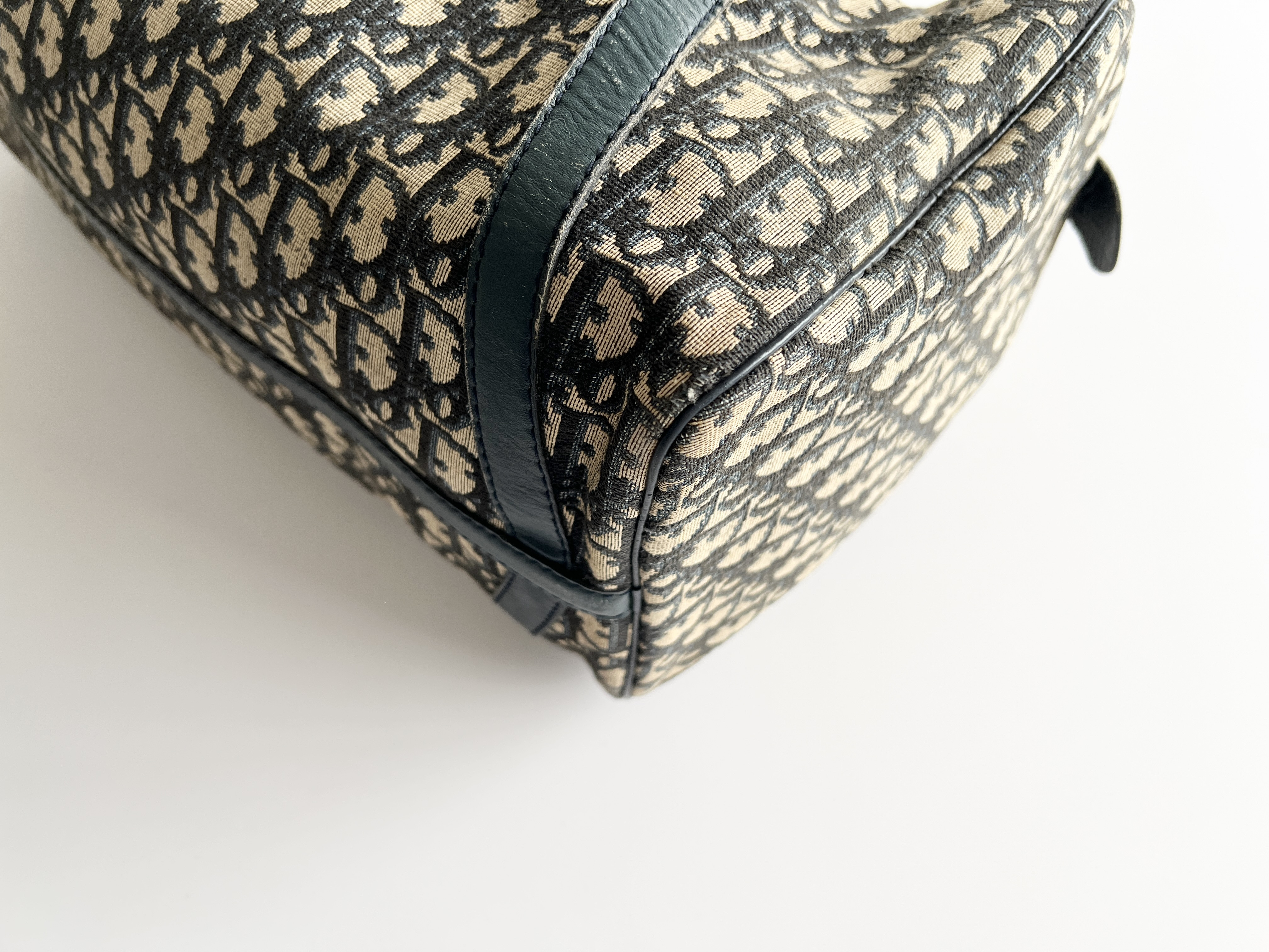 Trotter Oblique Canvas Leather Handbag Boston Bag — view 11