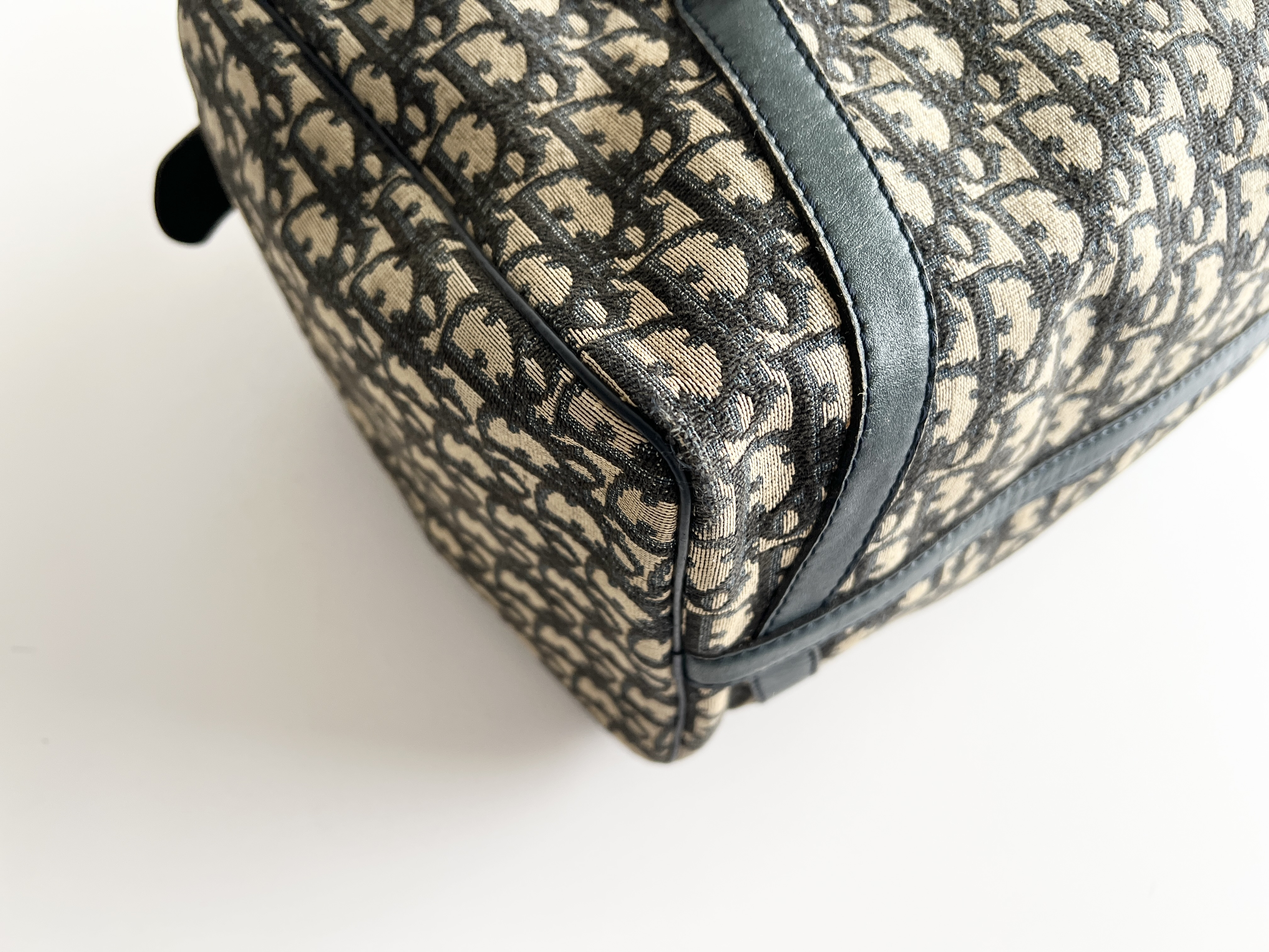 Trotter Oblique Canvas Leather Handbag Boston Bag — view 12