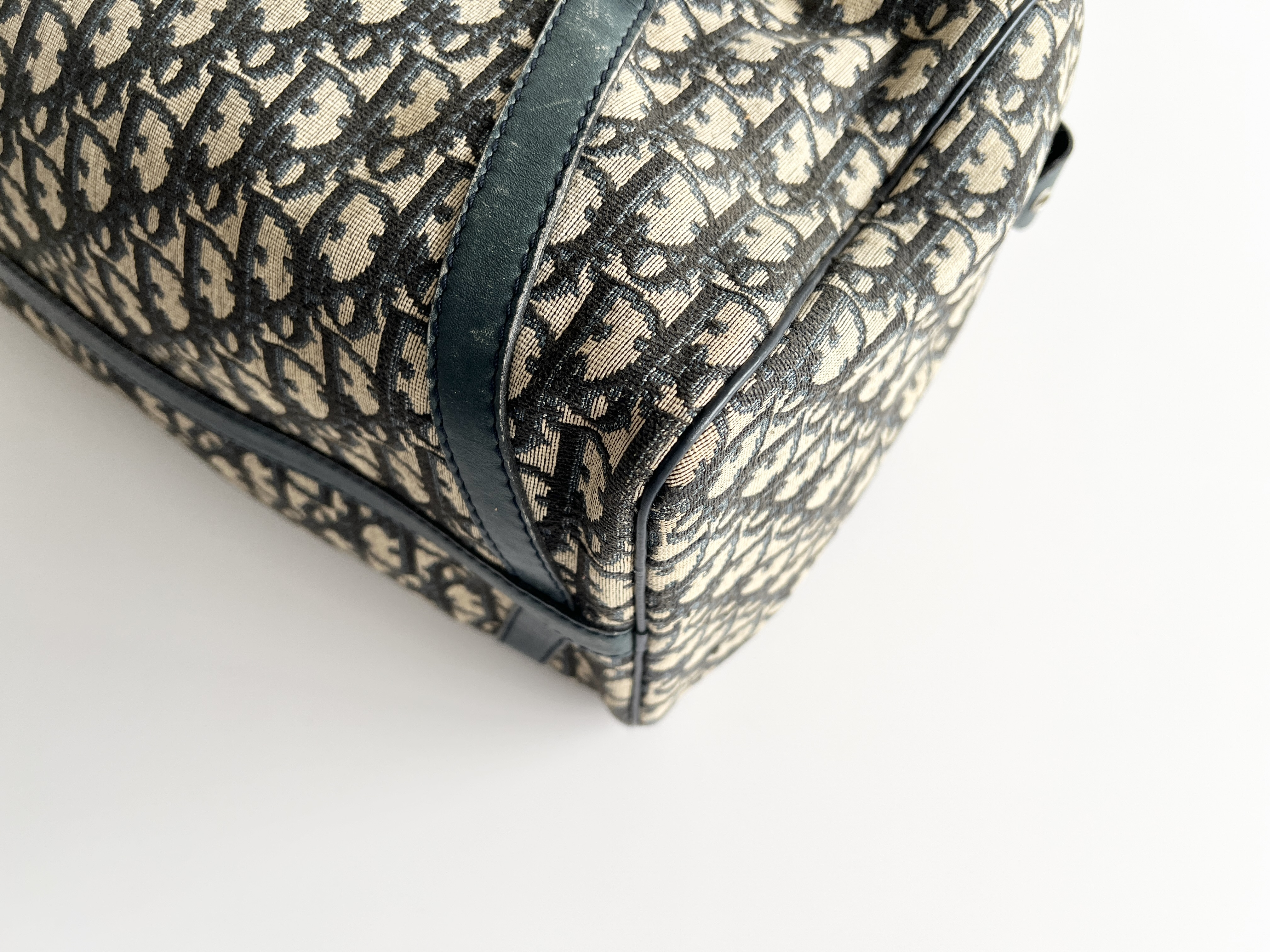 Trotter Oblique Canvas Leather Handbag Boston Bag — view 13