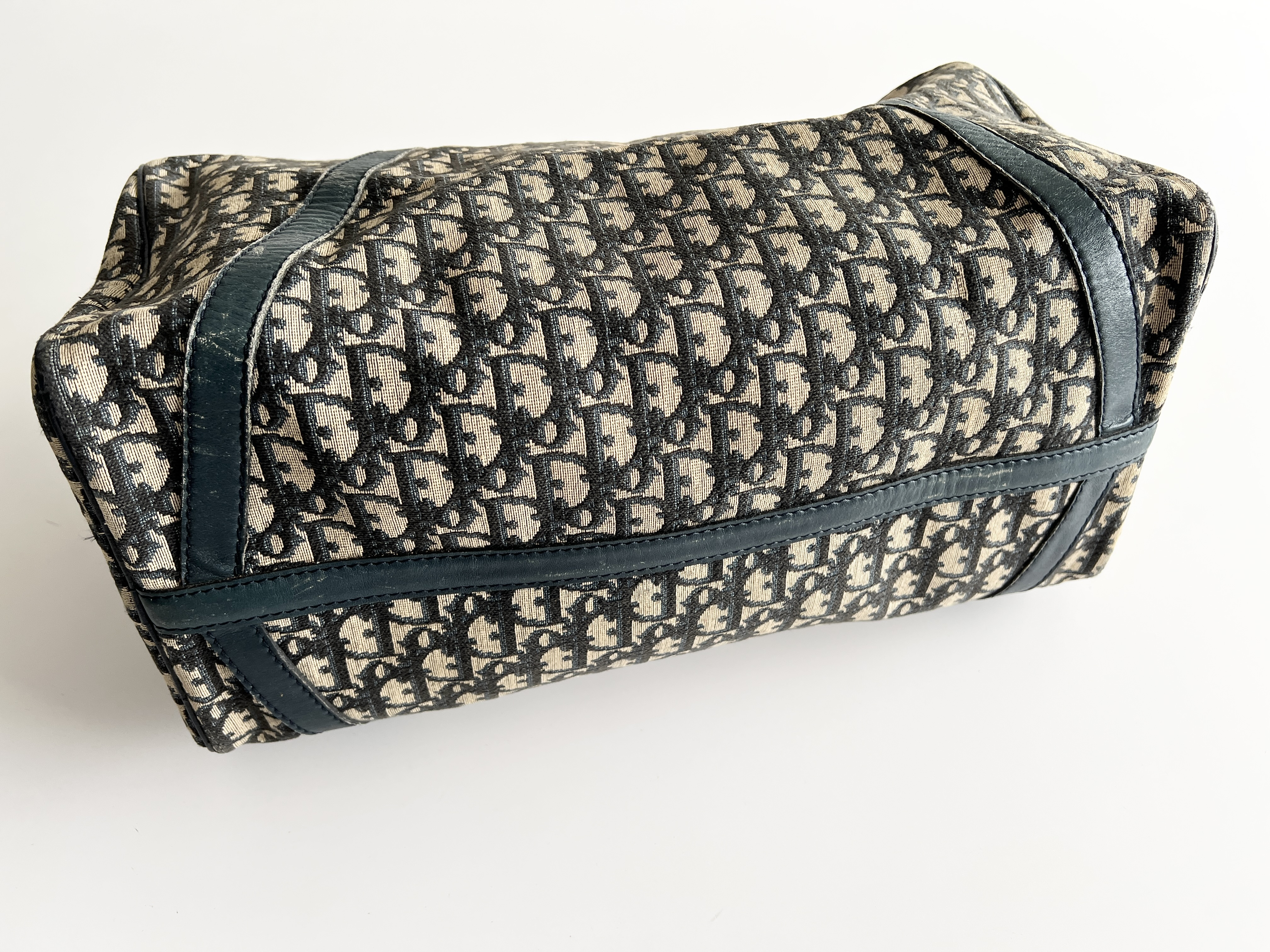 Trotter Oblique Canvas Leather Handbag Boston Bag — view 14