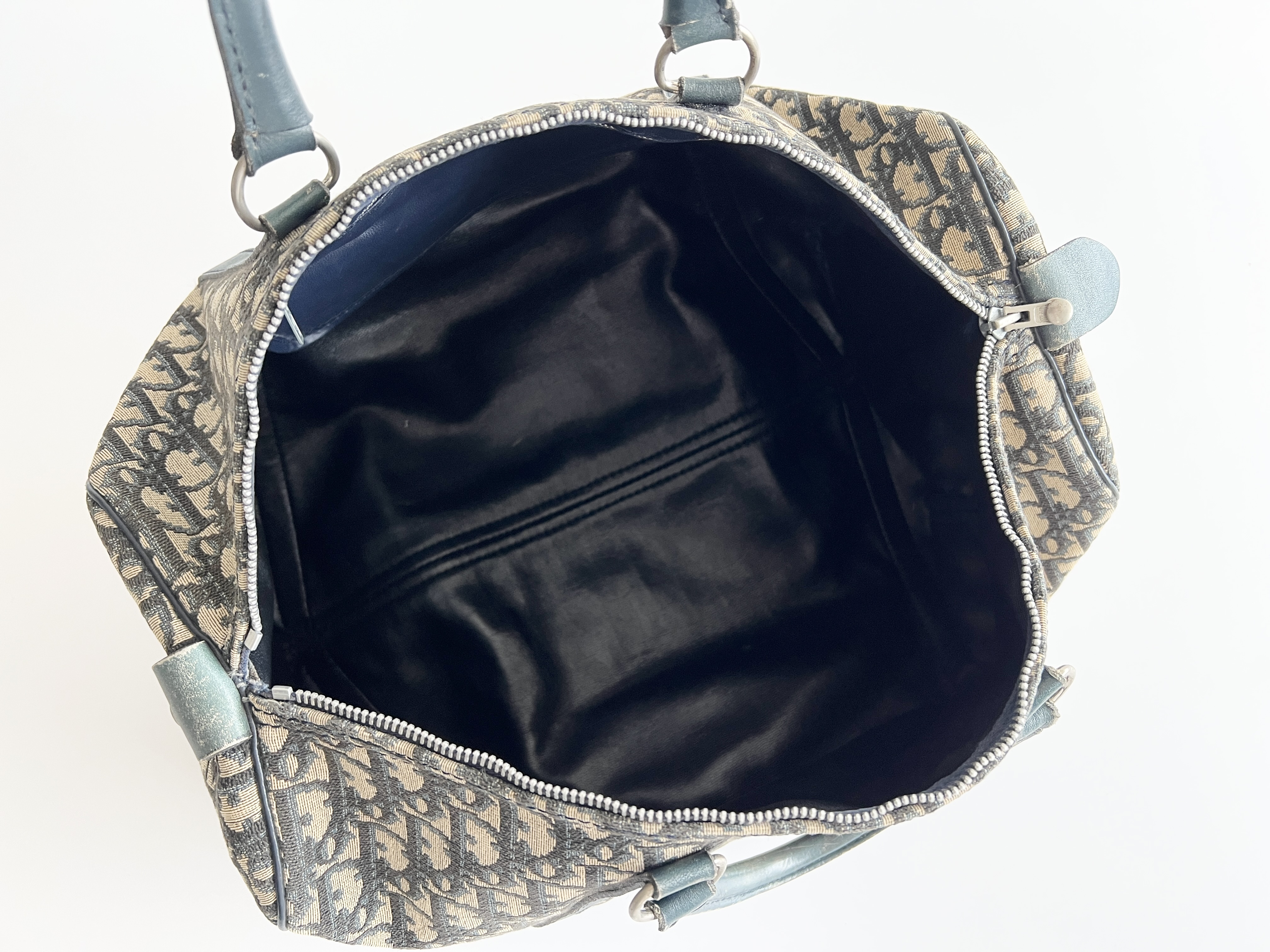 Trotter Oblique Canvas Leather Handbag Boston Bag — view 4