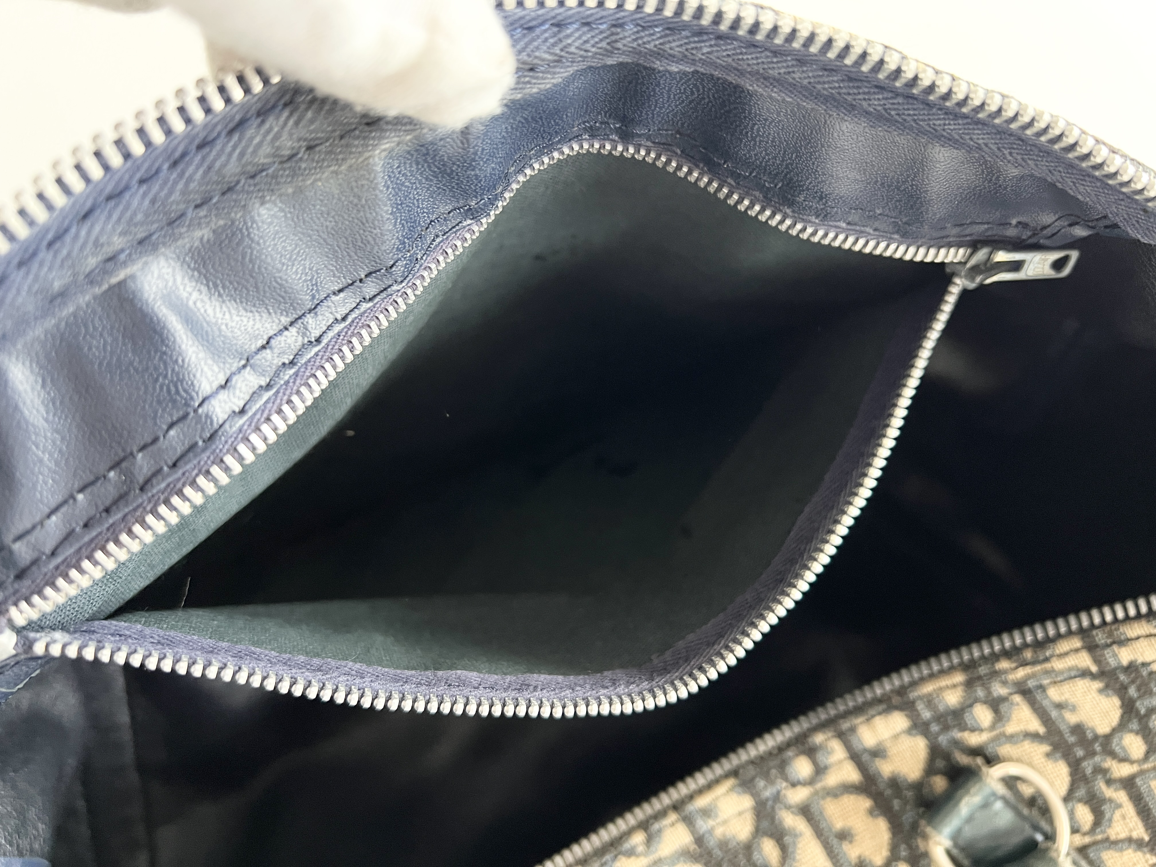 Trotter Oblique Canvas Leather Handbag Boston Bag — view 9