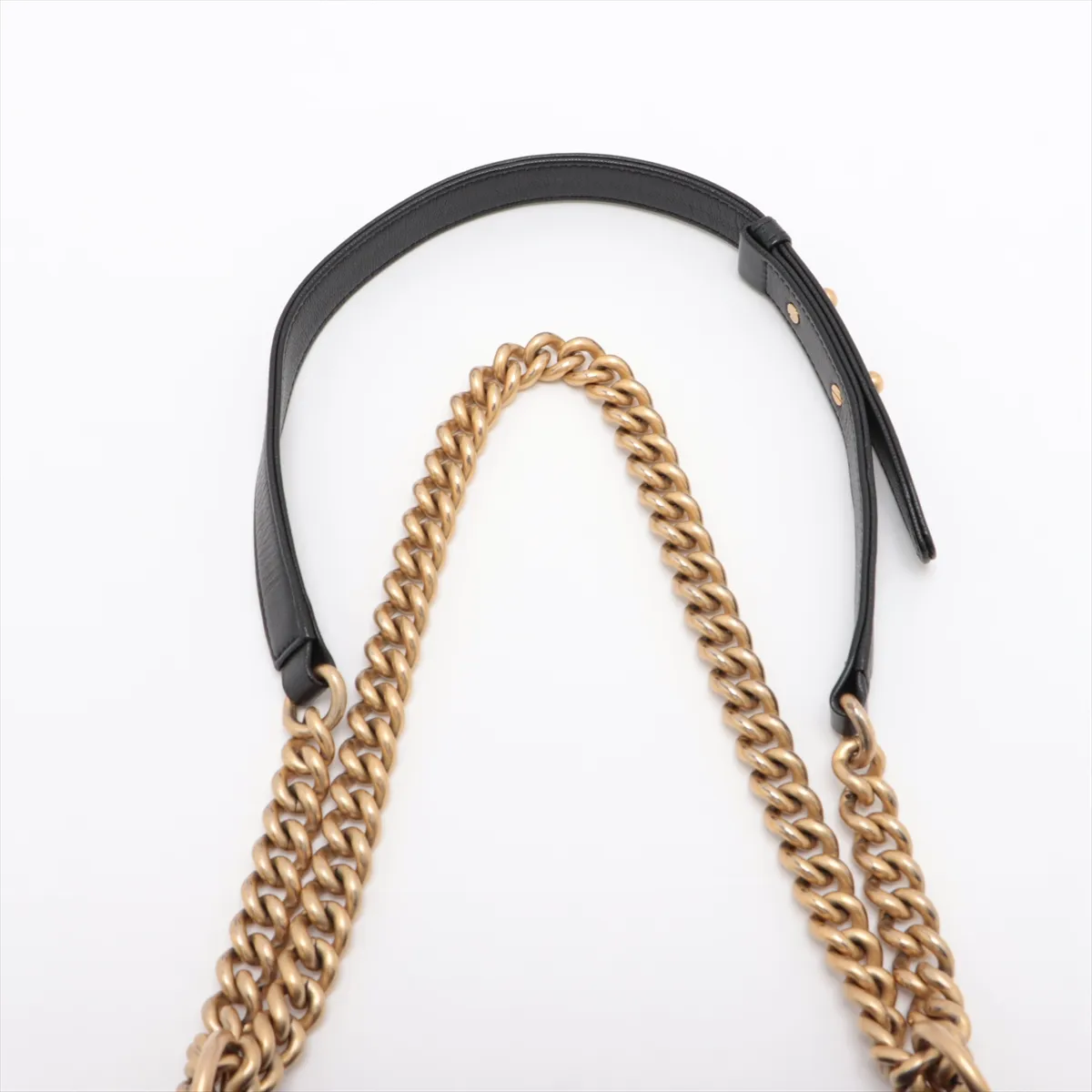 Boy Chanel 20 Small Caviar Skin Chain Shoulder Bag Black Gold Hardware AJ169UX6 Random Plate A67085 — view 6