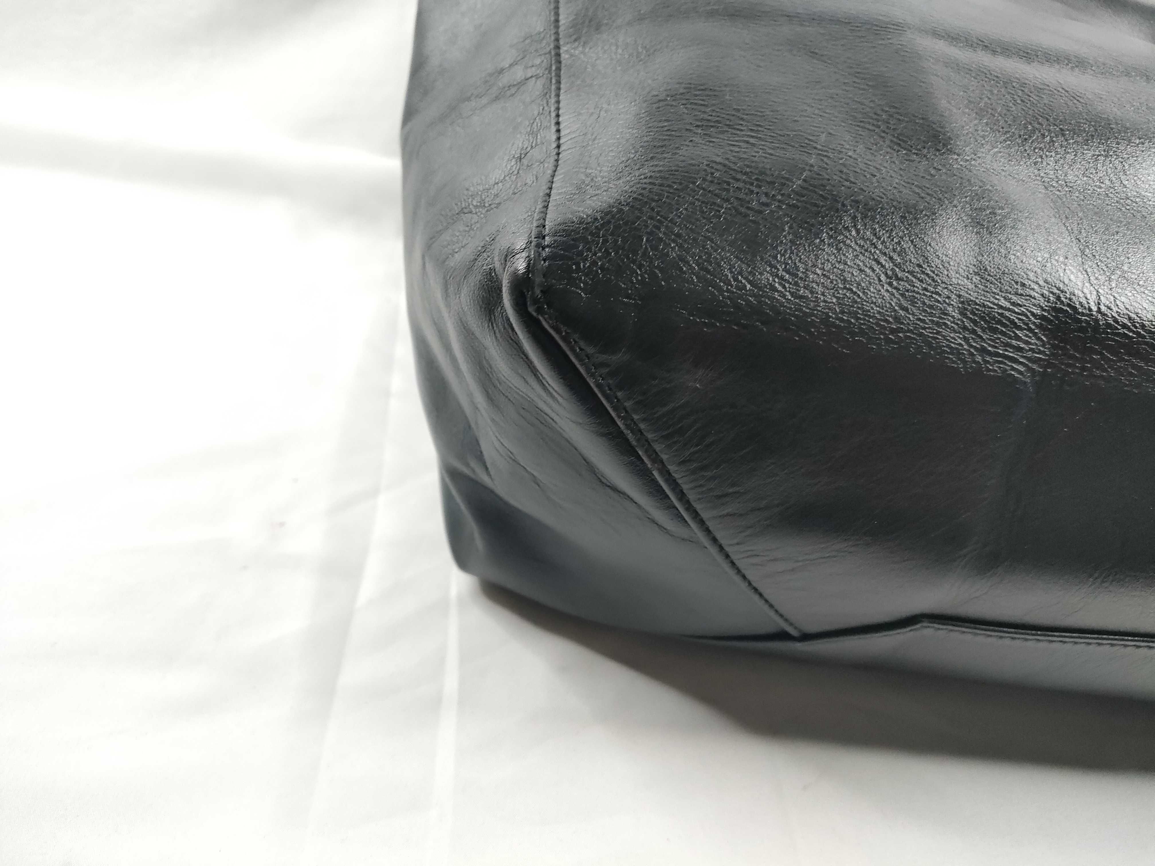 Horizontal Cabas Tote Bag, Black Leather Tote Bag — view 3
