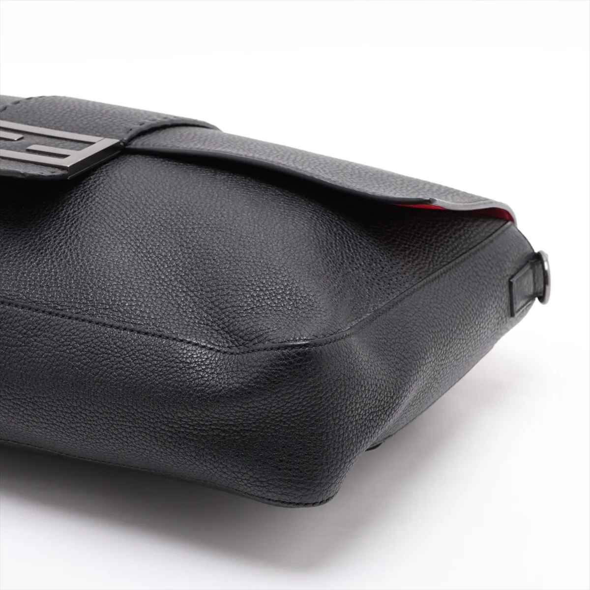 Selleria Baguette Leather 2-Way Shoulder Bag, Black 7VA474 — view 3