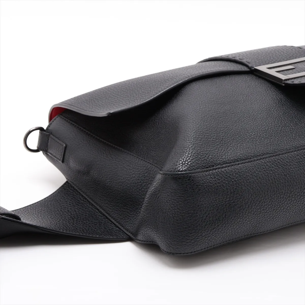 Selleria Baguette Leather 2-Way Shoulder Bag, Black 7VA474 — view 4