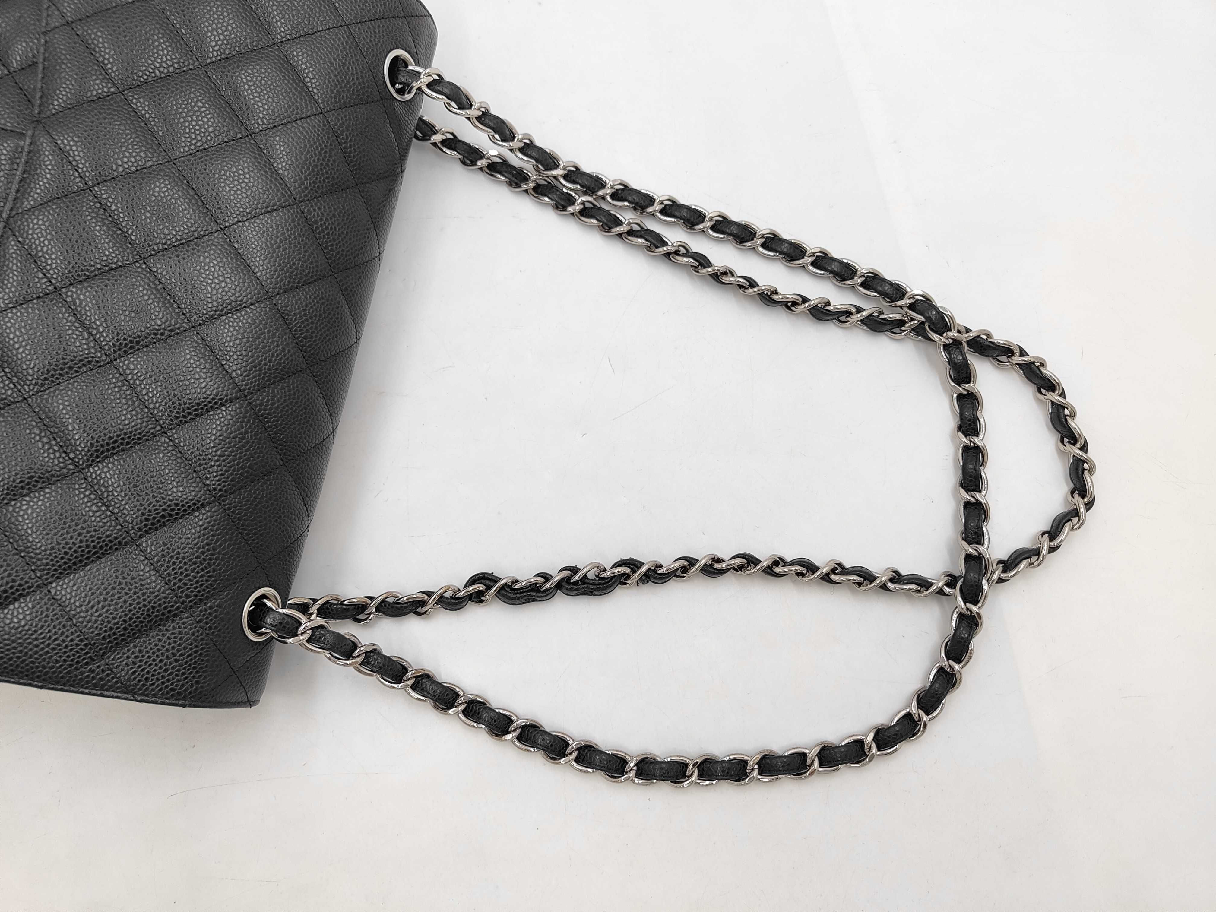 Caviar Skin Double Matelassé Jumbo Shoulder Bag — view 3