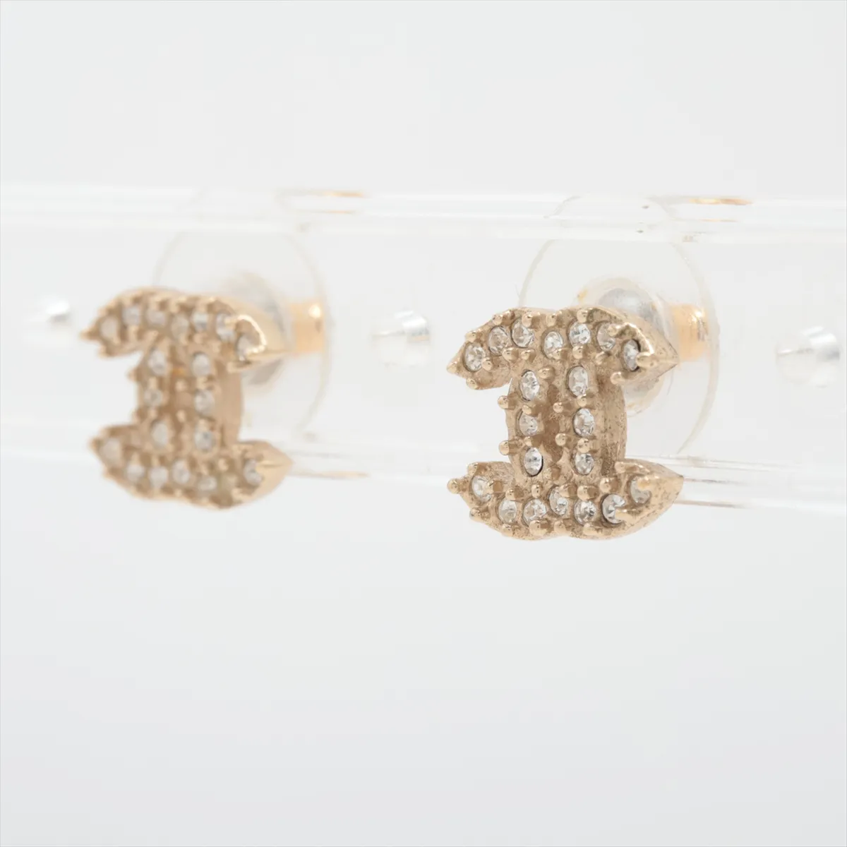 Coco Mark 10P Earrings (Pair) GP x Rhinestone Gold - — view 3