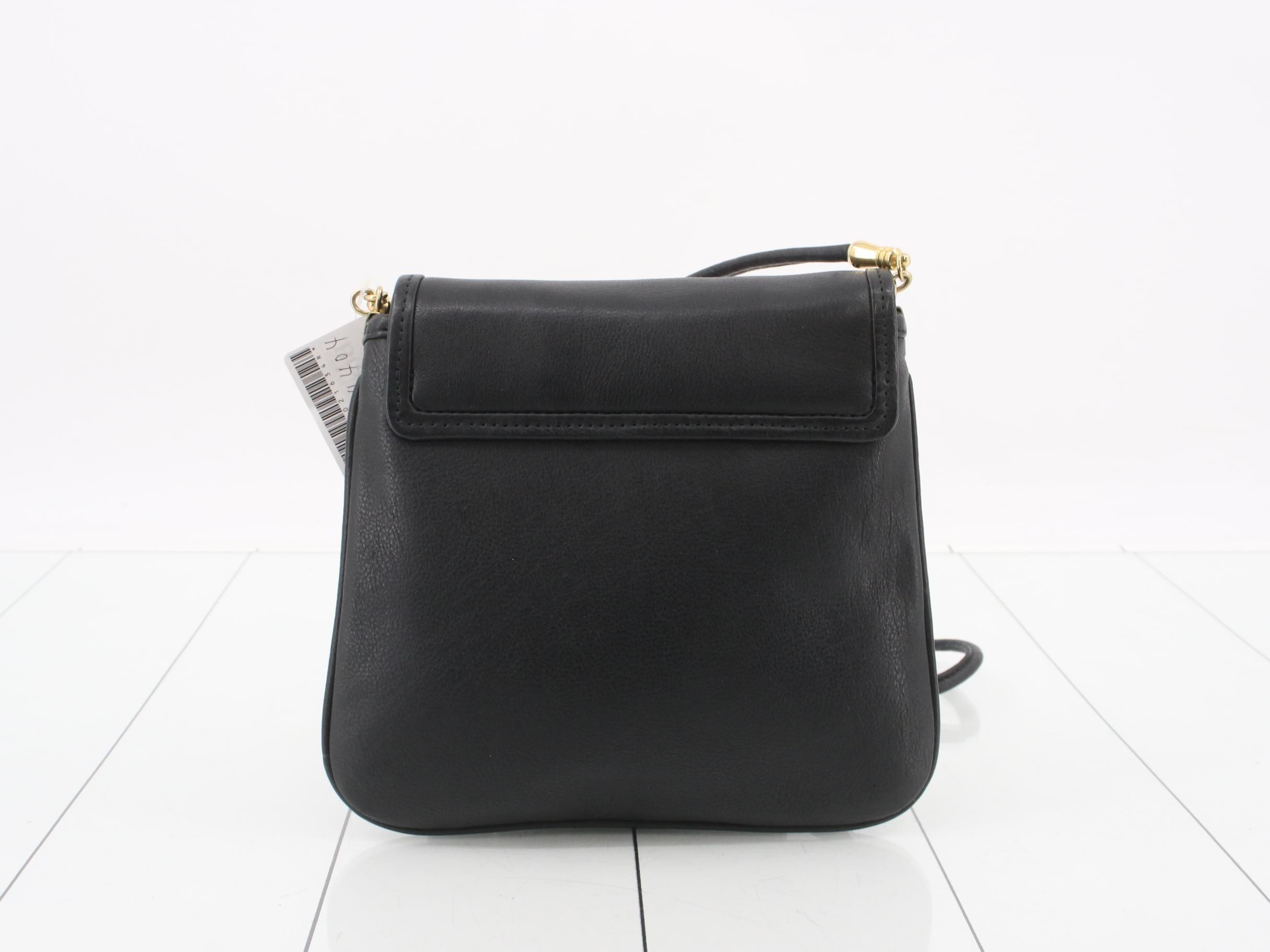 Anagram Shoulder Bag, Black Leather — view 2