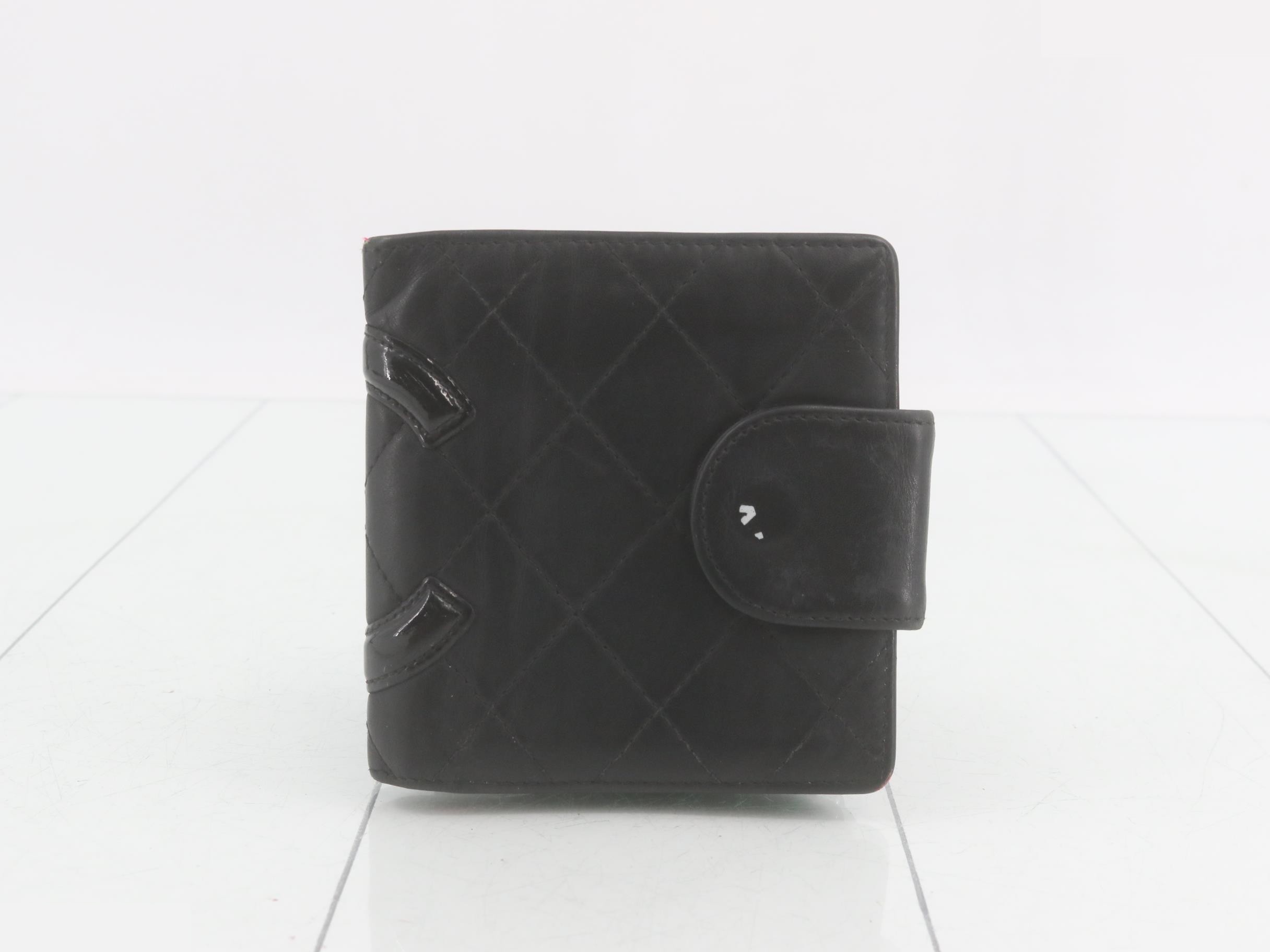 Cambon Line Leather Bi-fold Wallet, Black — view 2