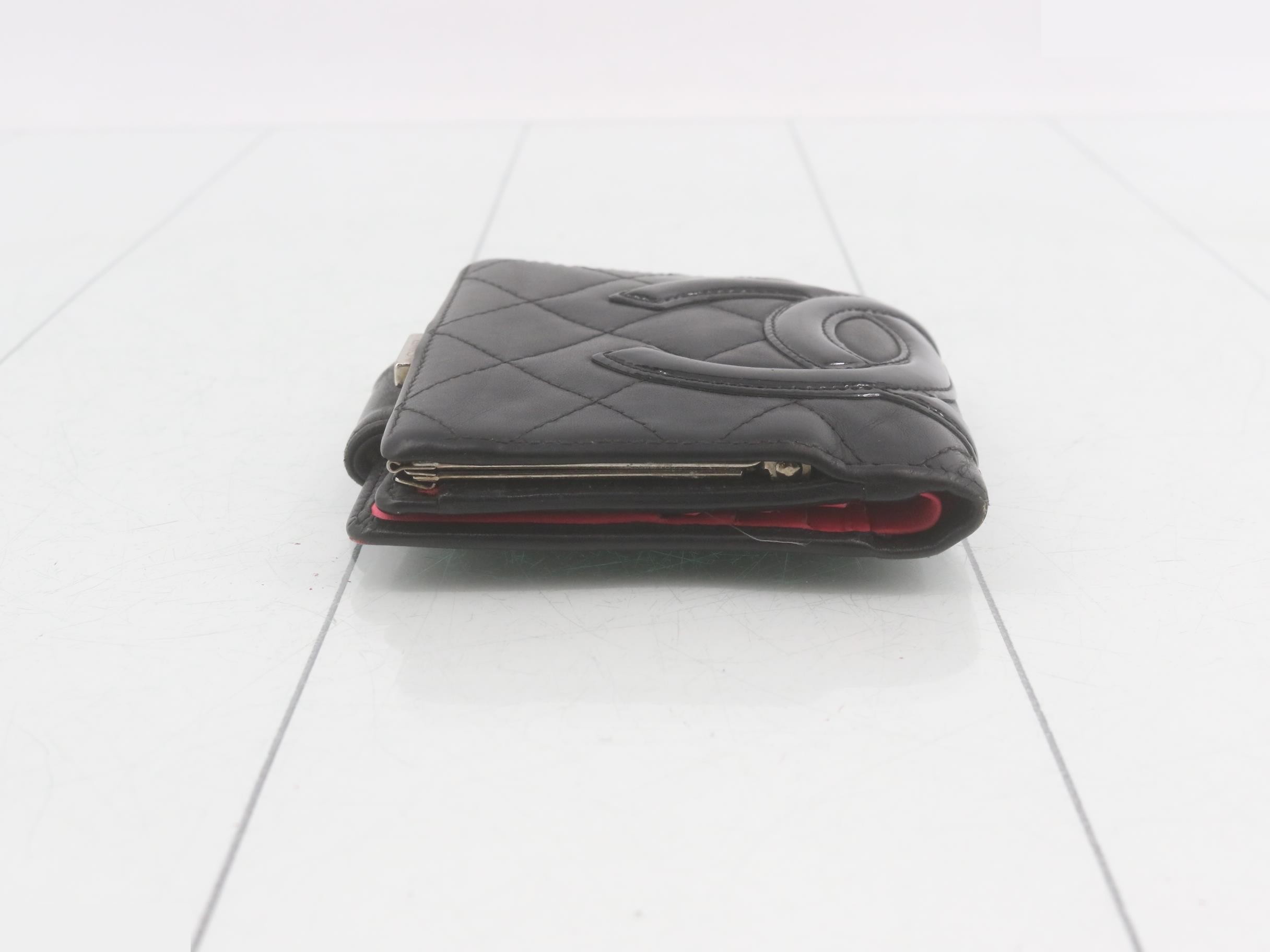 Cambon Line Leather Bi-fold Wallet, Black — view 3