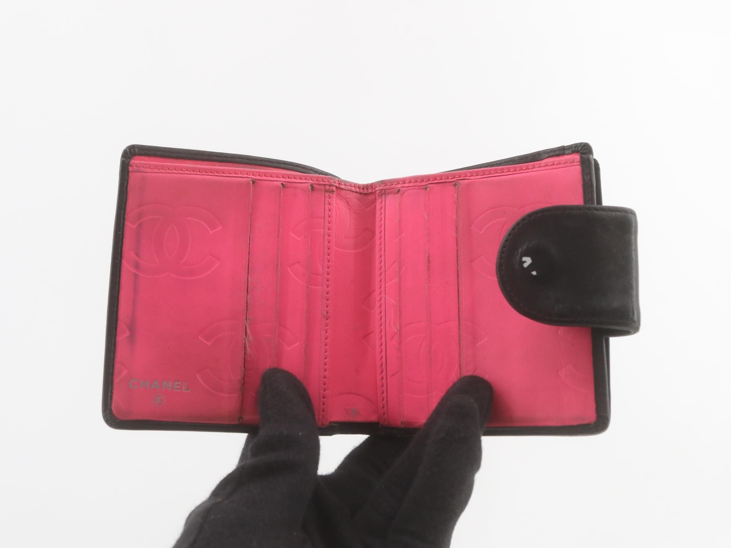 Cambon Line Leather Bi-fold Wallet, Black — view 4