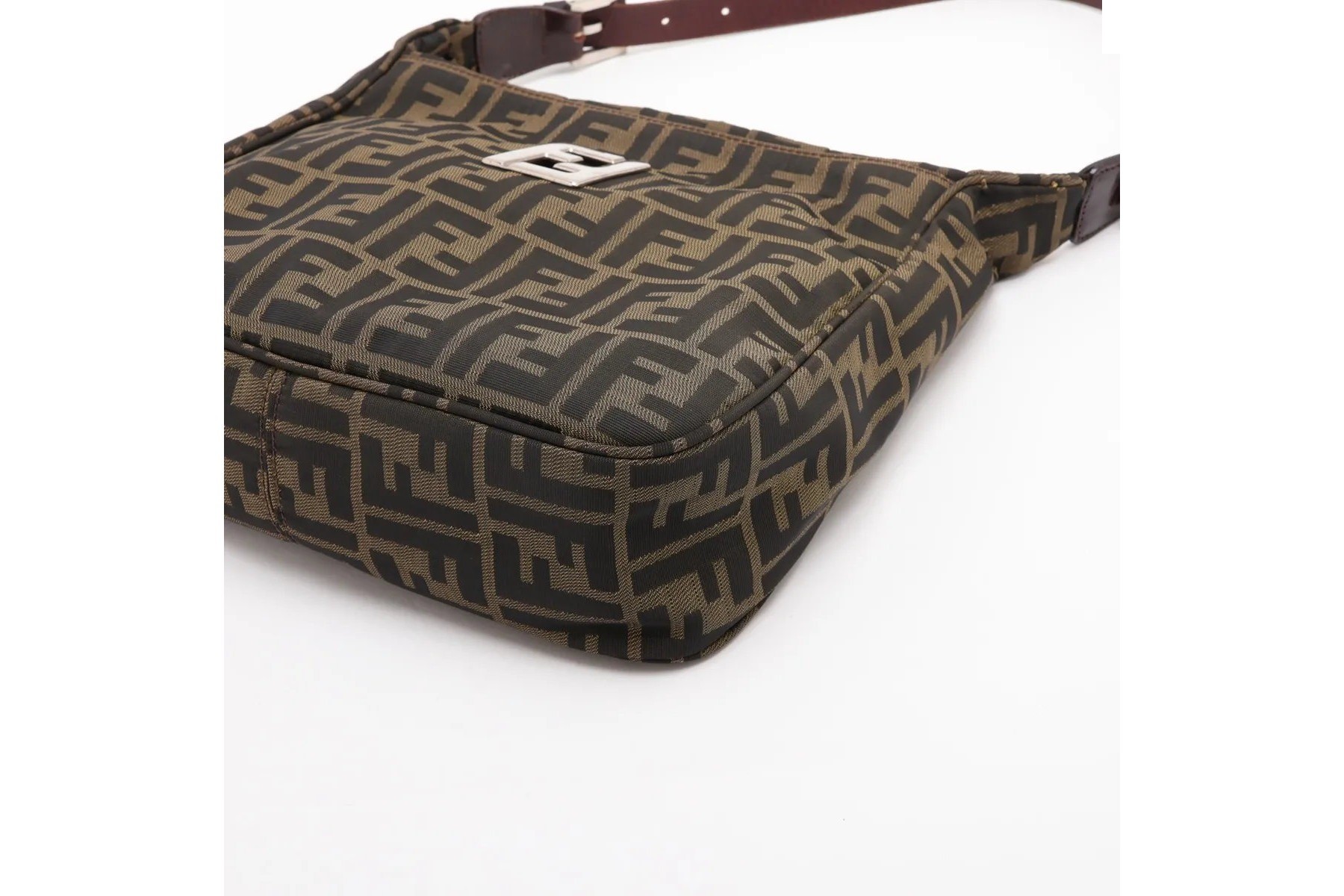 Zucca Leather Canvas One-Shoulder Bag — view 3