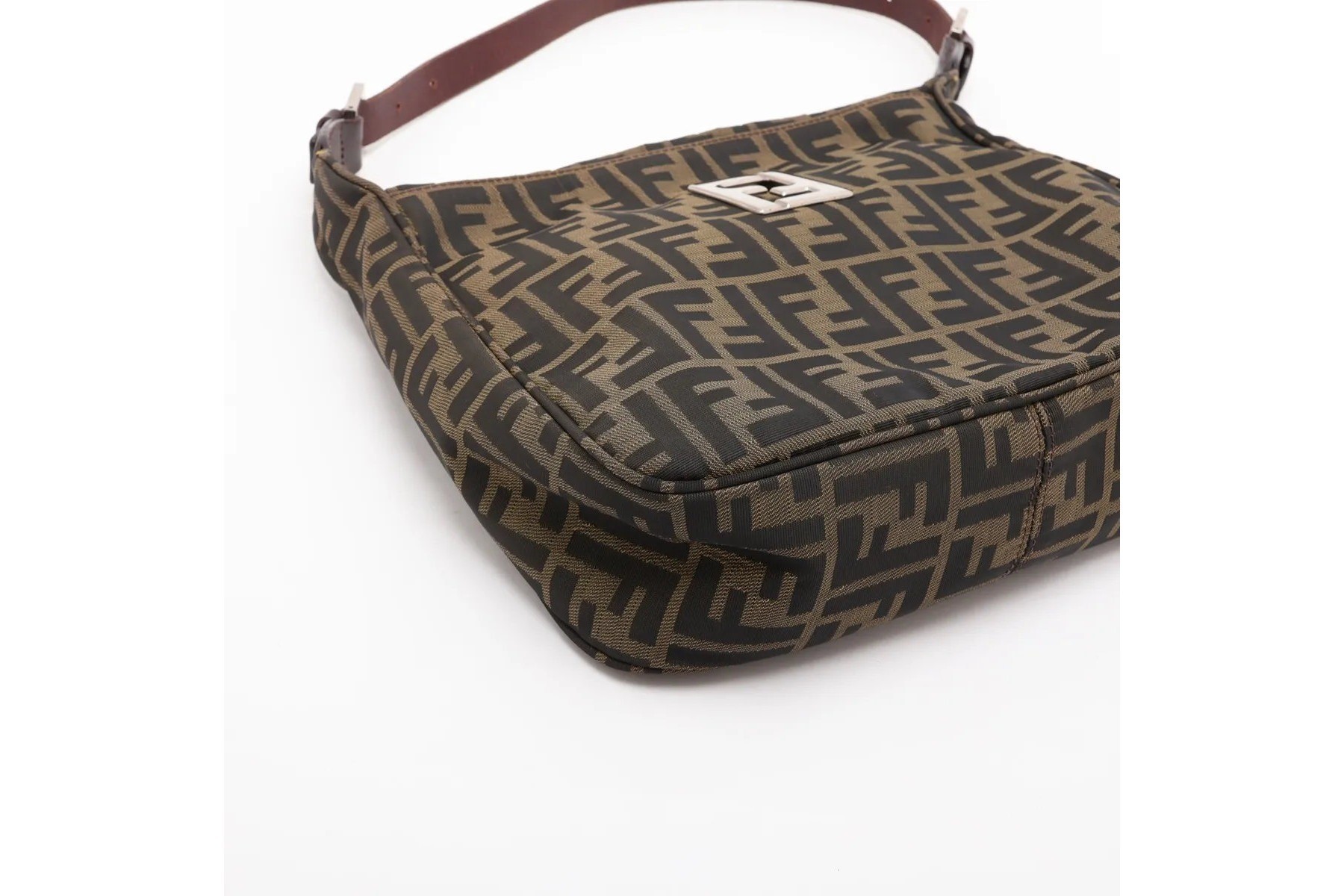 Zucca Leather Canvas One-Shoulder Bag — view 4