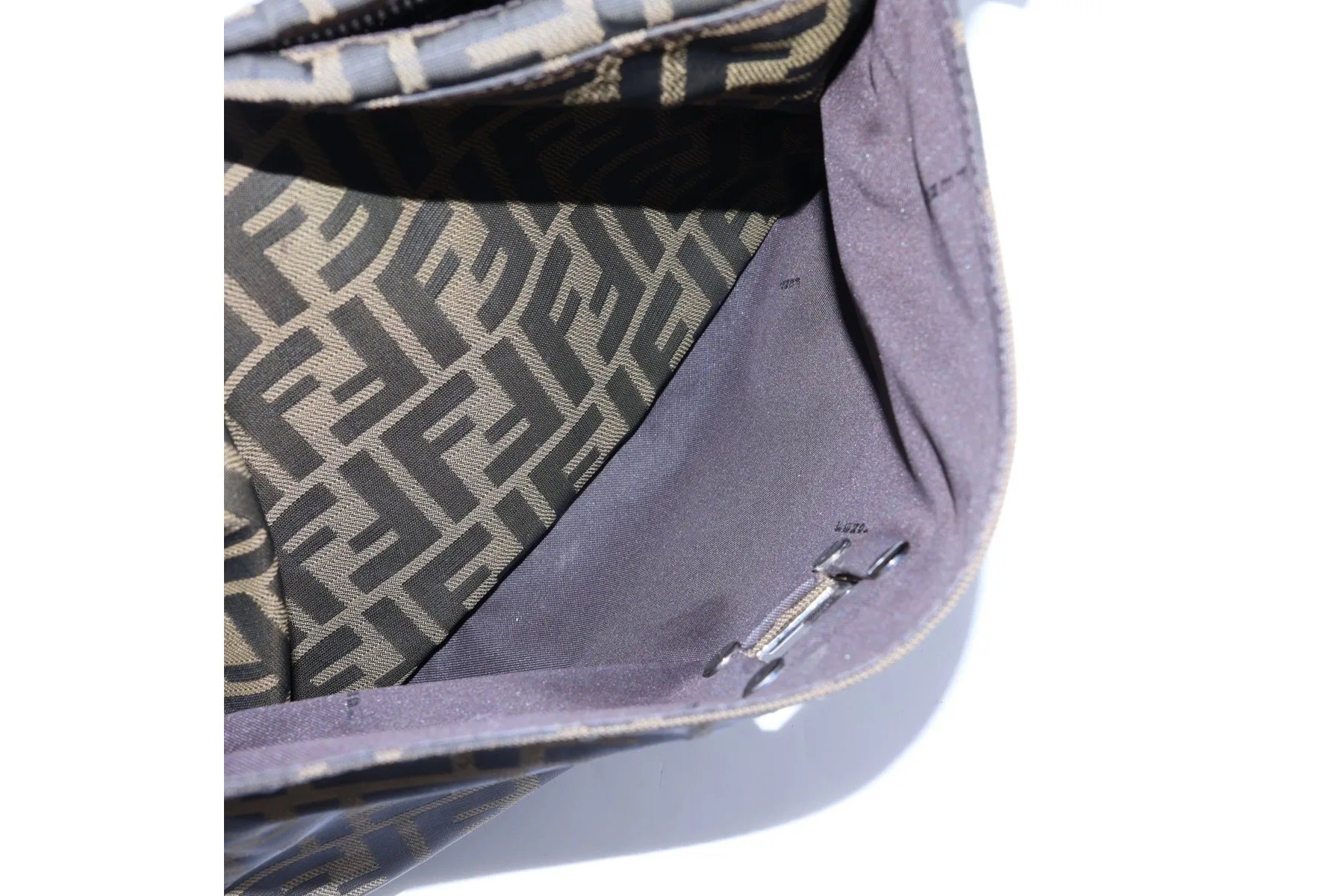 Zucca Leather Canvas One-Shoulder Bag — view 8