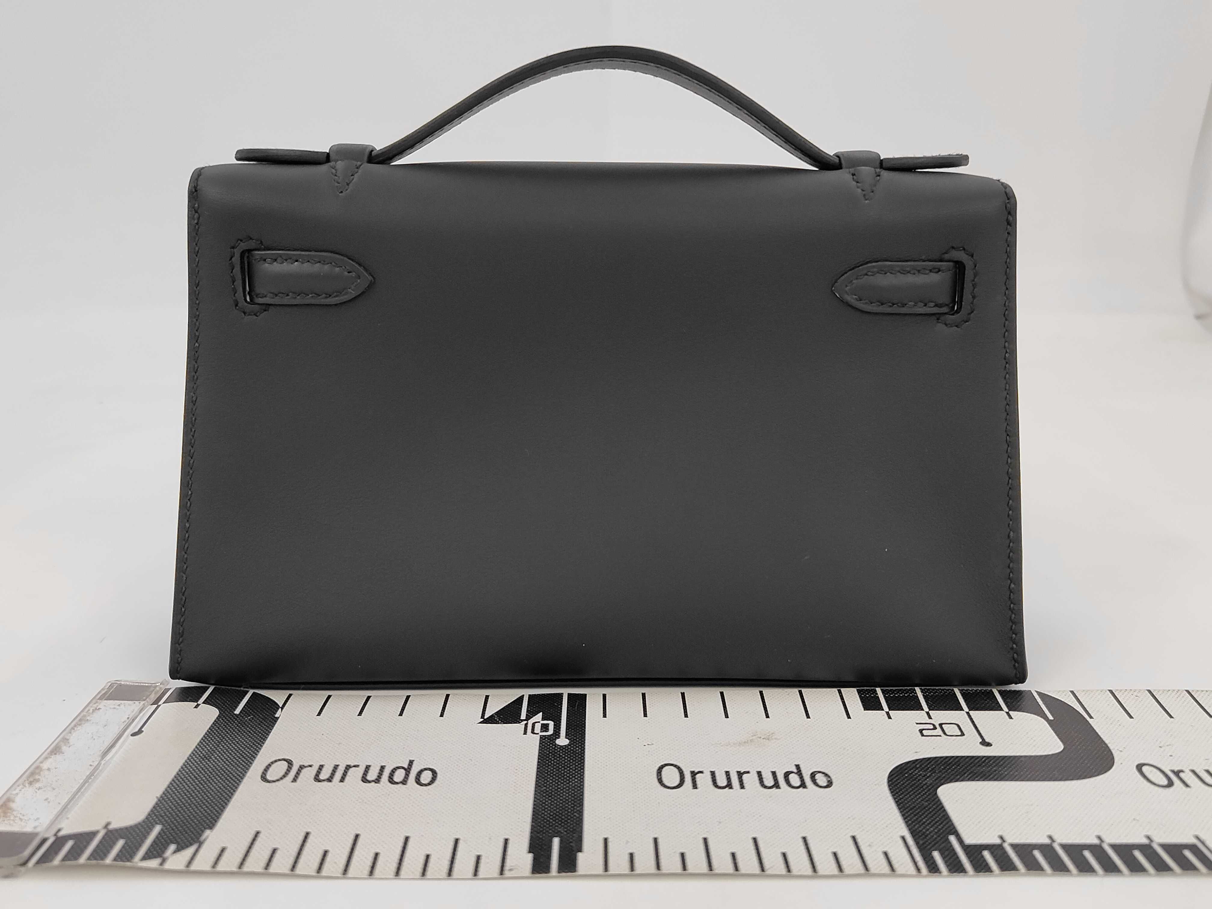 Pochette Kelly, Veau Swift leather, Black, SS K stamp, Handbag — view 2