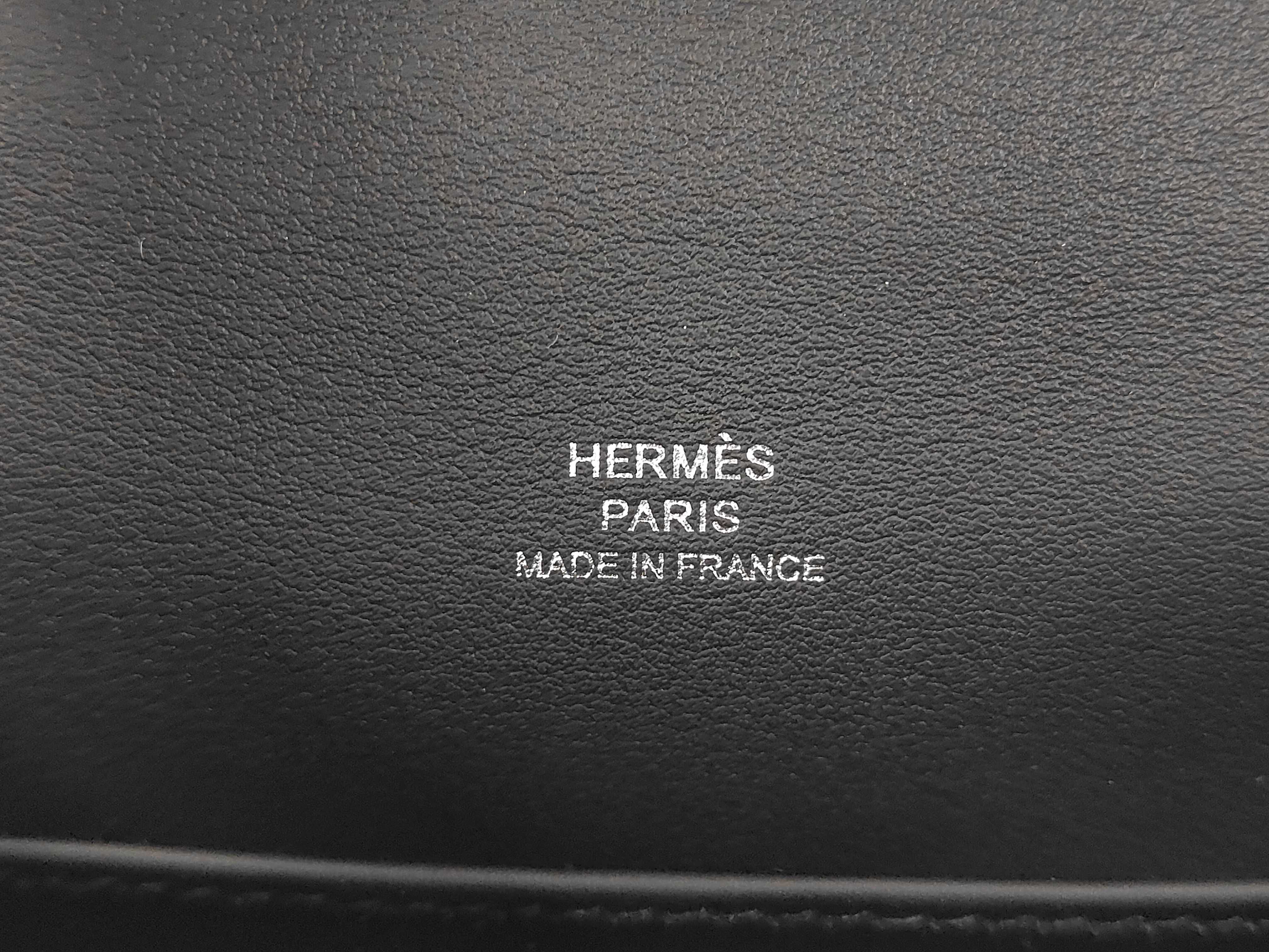 Pochette Kelly, Veau Swift leather, Black, SS K stamp, Handbag — view 9
