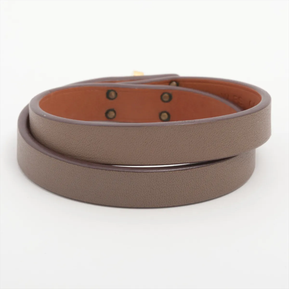 Mini Kelly Double Tour W:2024 Bracelet T2 GP x Leather Gold x Etoupe — view 2