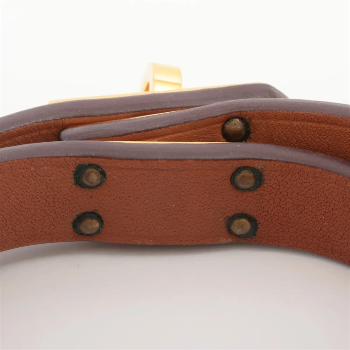 Mini Kelly Double Tour W:2024 Bracelet T2 GP x Leather Gold x Etoupe — view 4