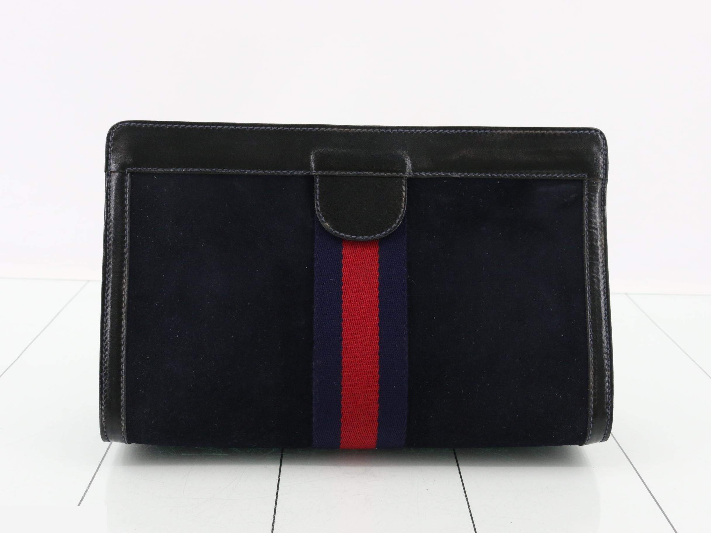 Sherry Suede Navy Clutch Pouch — view 2