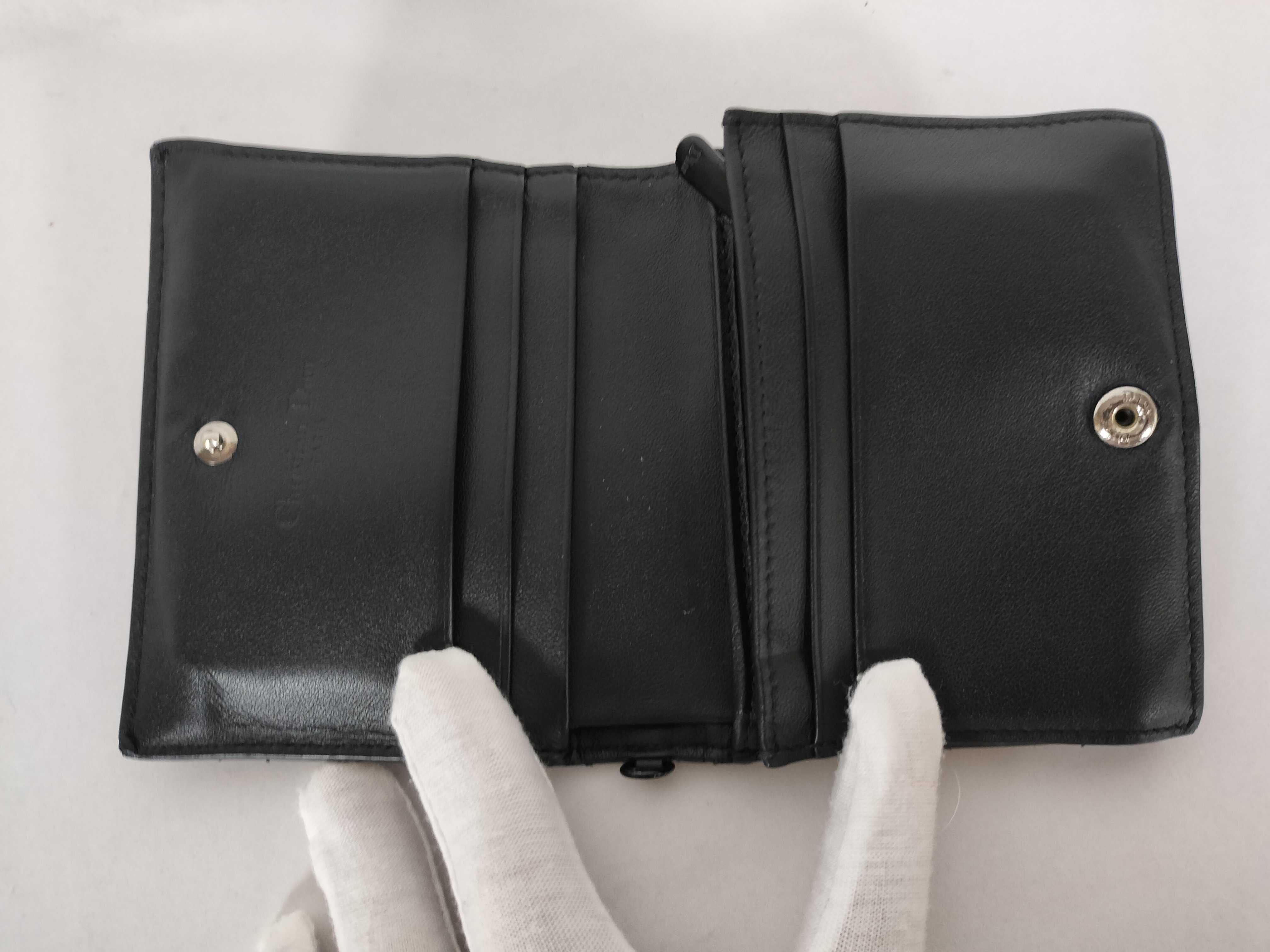 Cannage Leather Compact Wallet, Black, Serial Number — view 7