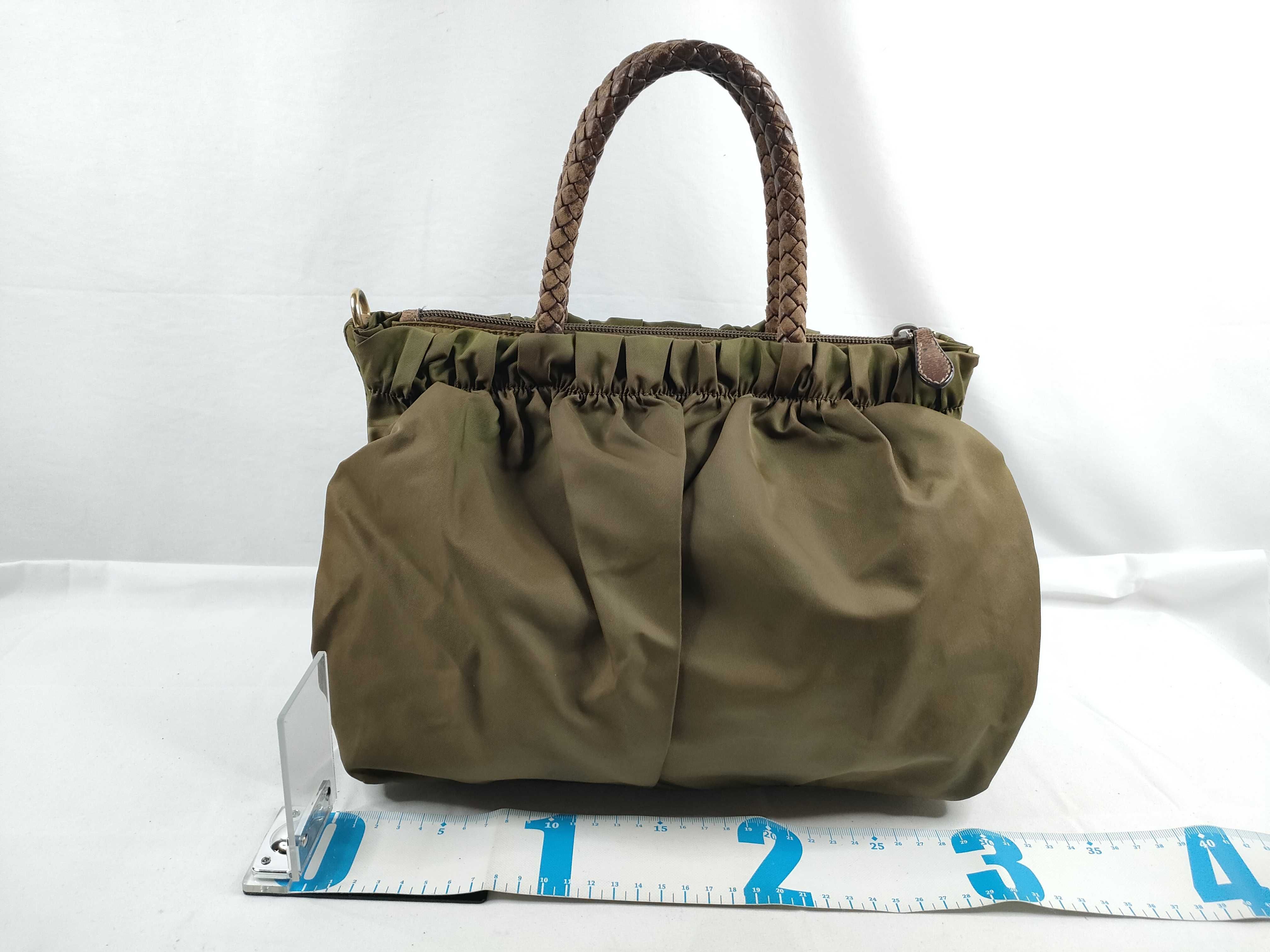 Nylon 2-Way Bag with Long Strap, Khaki Handbag — view 2